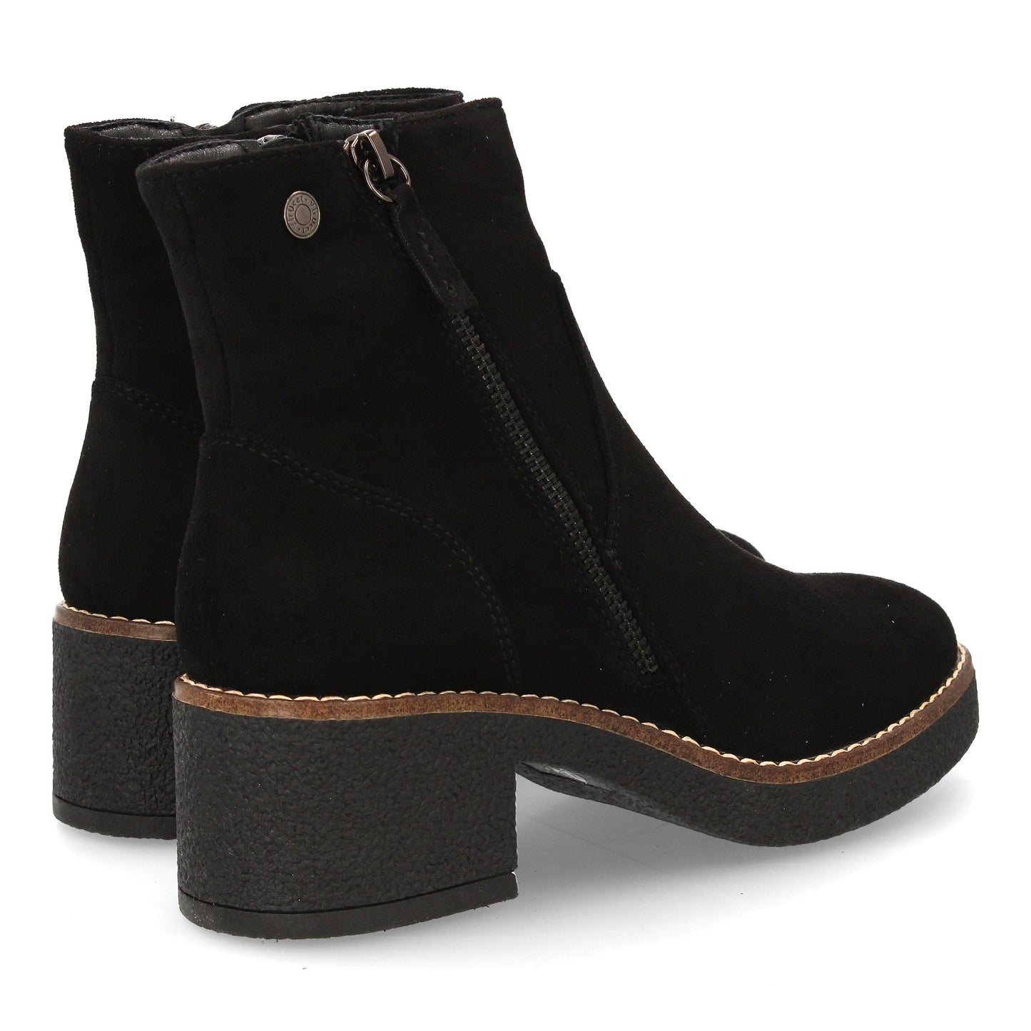 Botín de Mujer Negro Clásico con Tacón Ancho Cómodo