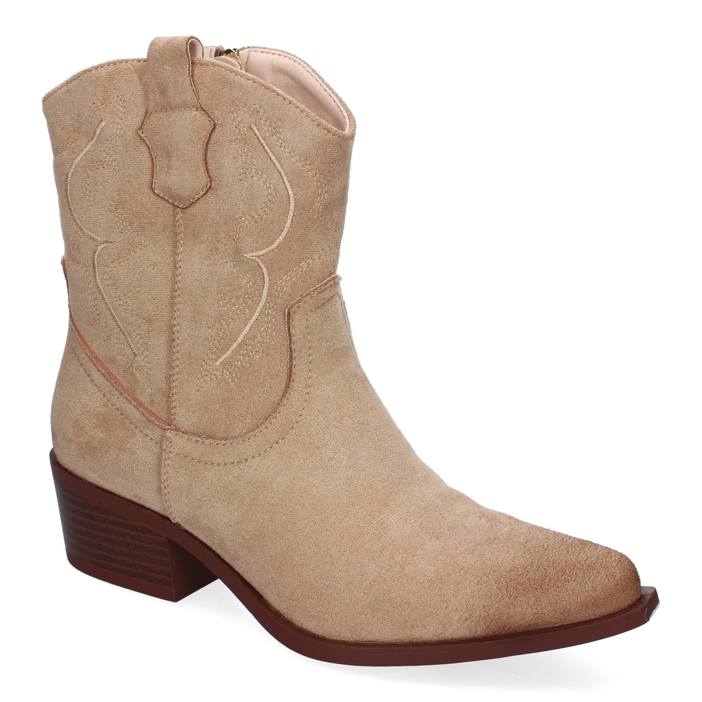 Botines Cowboy de Mujer Beige Elegantes y Confortables