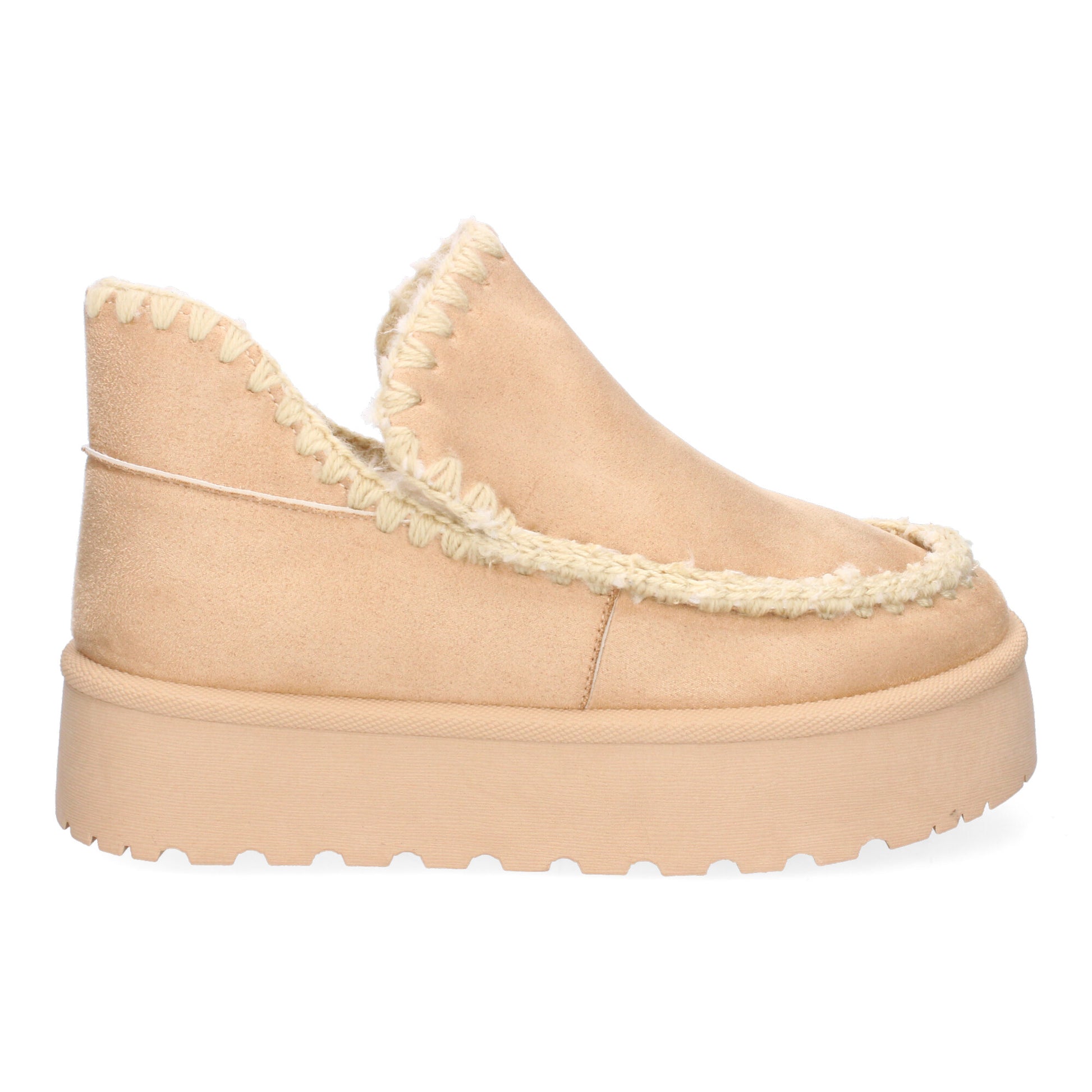 Botín plataforma beige borreguillo