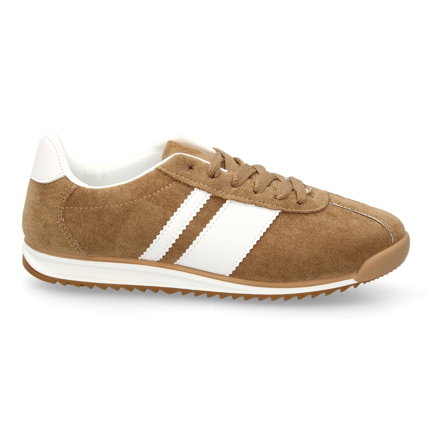 Zapatilla Plana Mujer Kaki - Diseño Retro con Suela Dentada