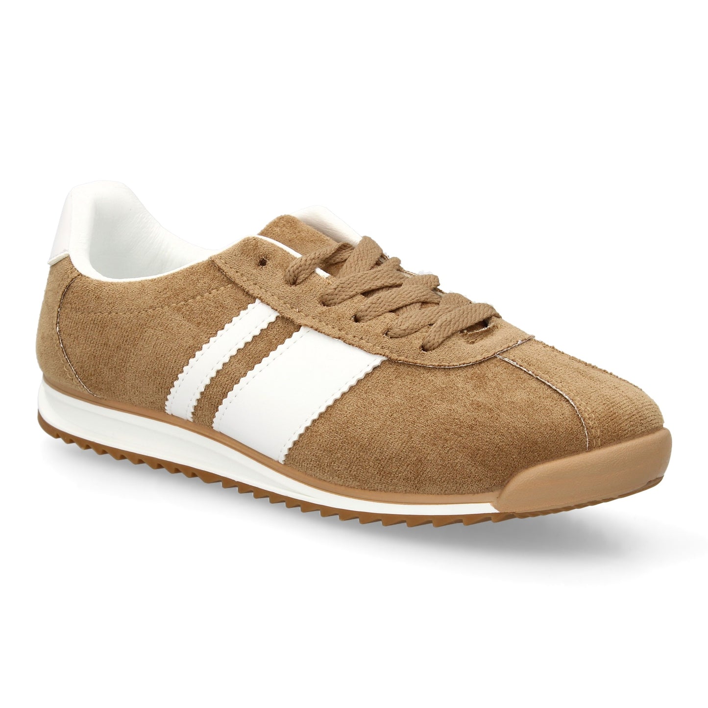 Zapatilla Plana Mujer Kaki - Diseño Retro con Suela Dentada