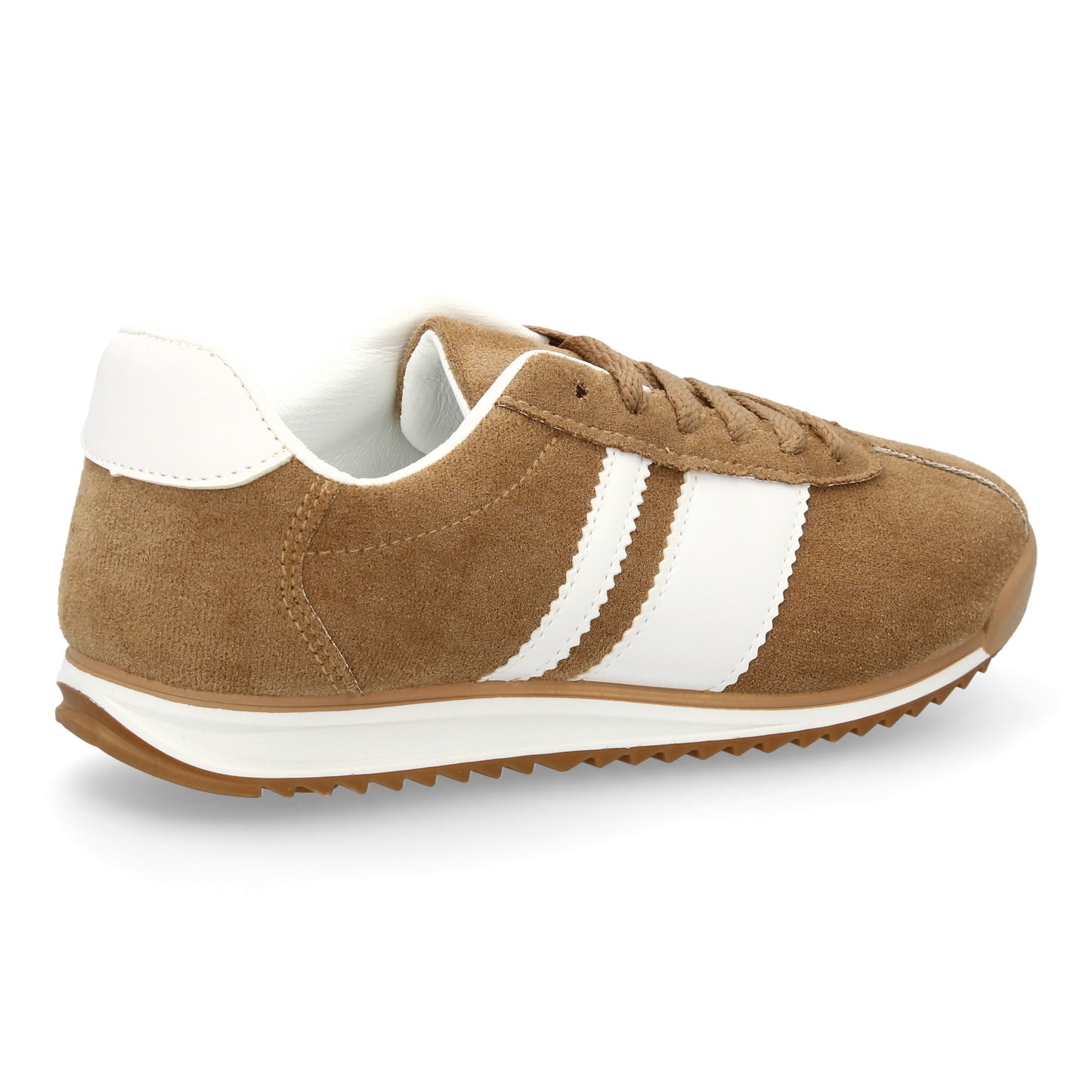 Zapatilla Plana Mujer Kaki - Diseño Retro con Suela Dentada