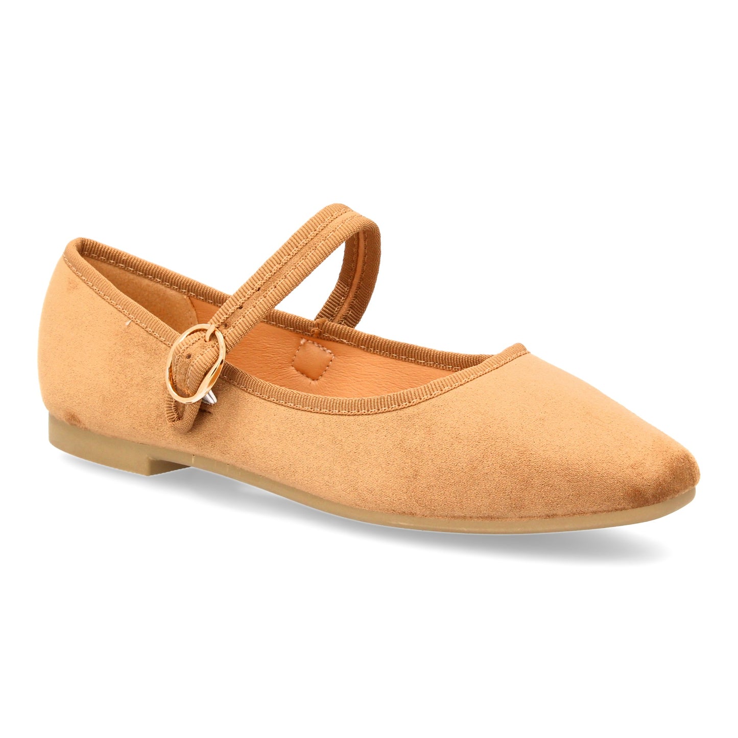 Bailarina de Mujer Kaki con Pulsera Ajustable y Hebilla