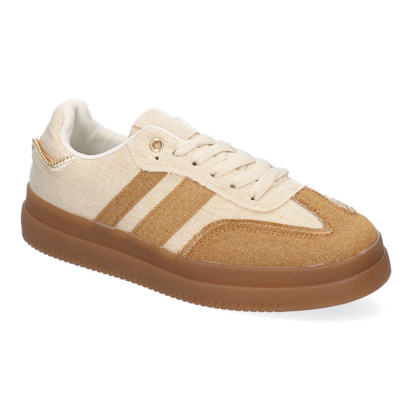 Zapatillas Casual de Mujer Cómodas y Elegantes Camel con Cremallera