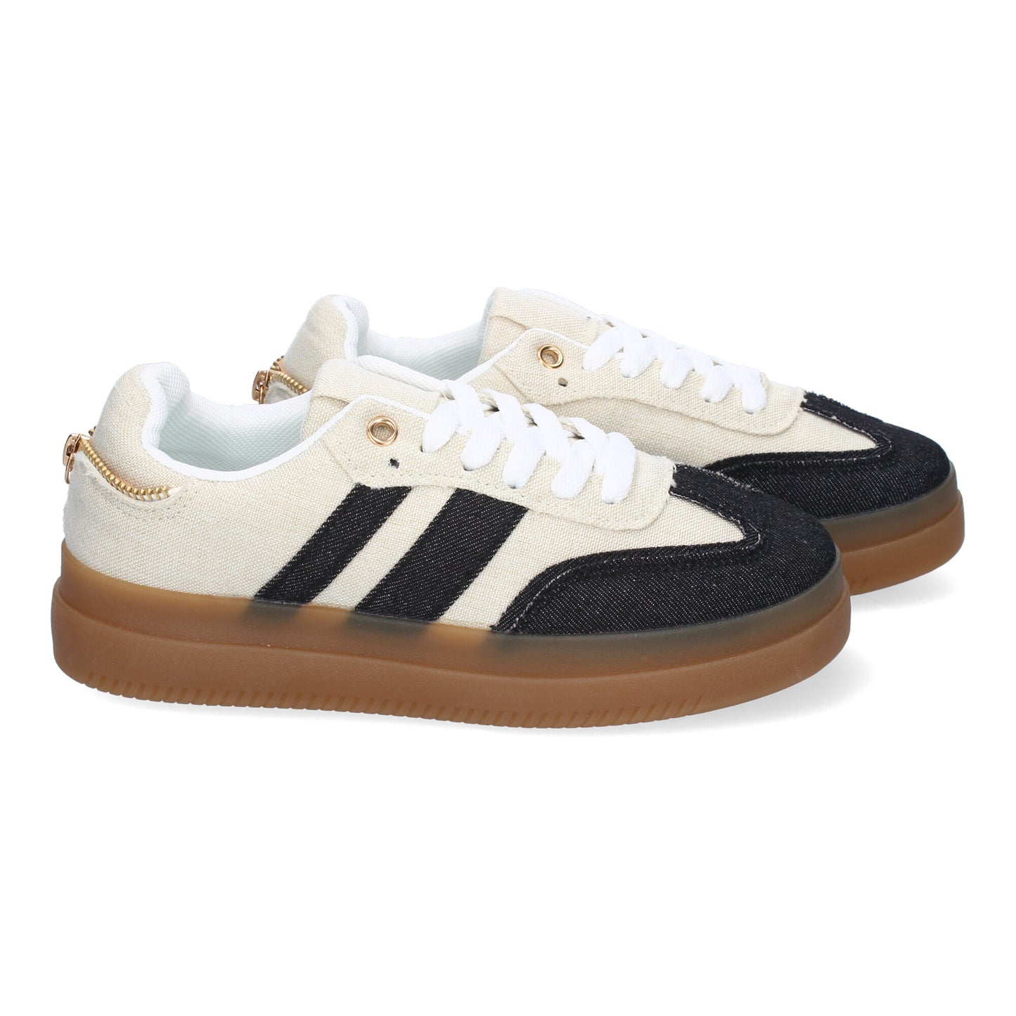 Zapatillas Casual de Mujer Cómodas y Elegantes Negras con Cremallera