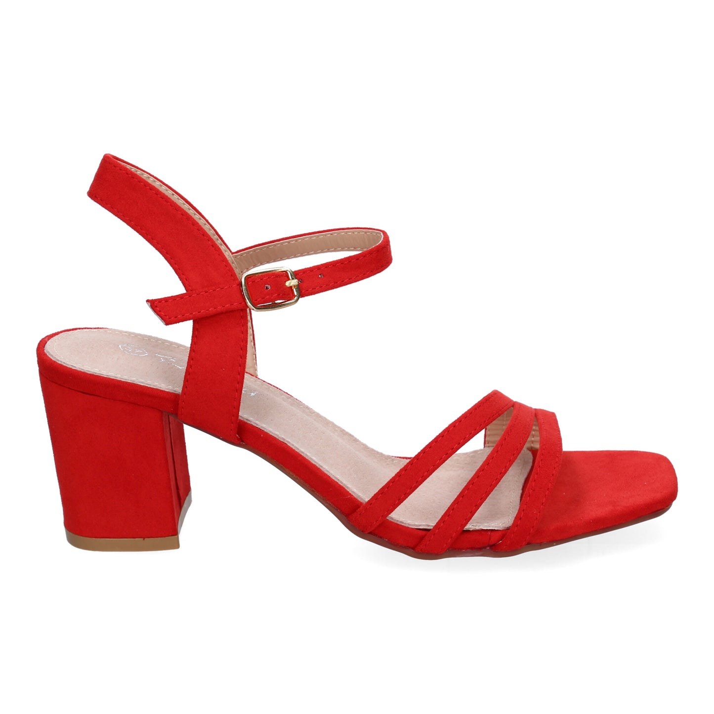 Sandalia de Tacón para Mujer Cómoda Roja Verano - Talón Abierto