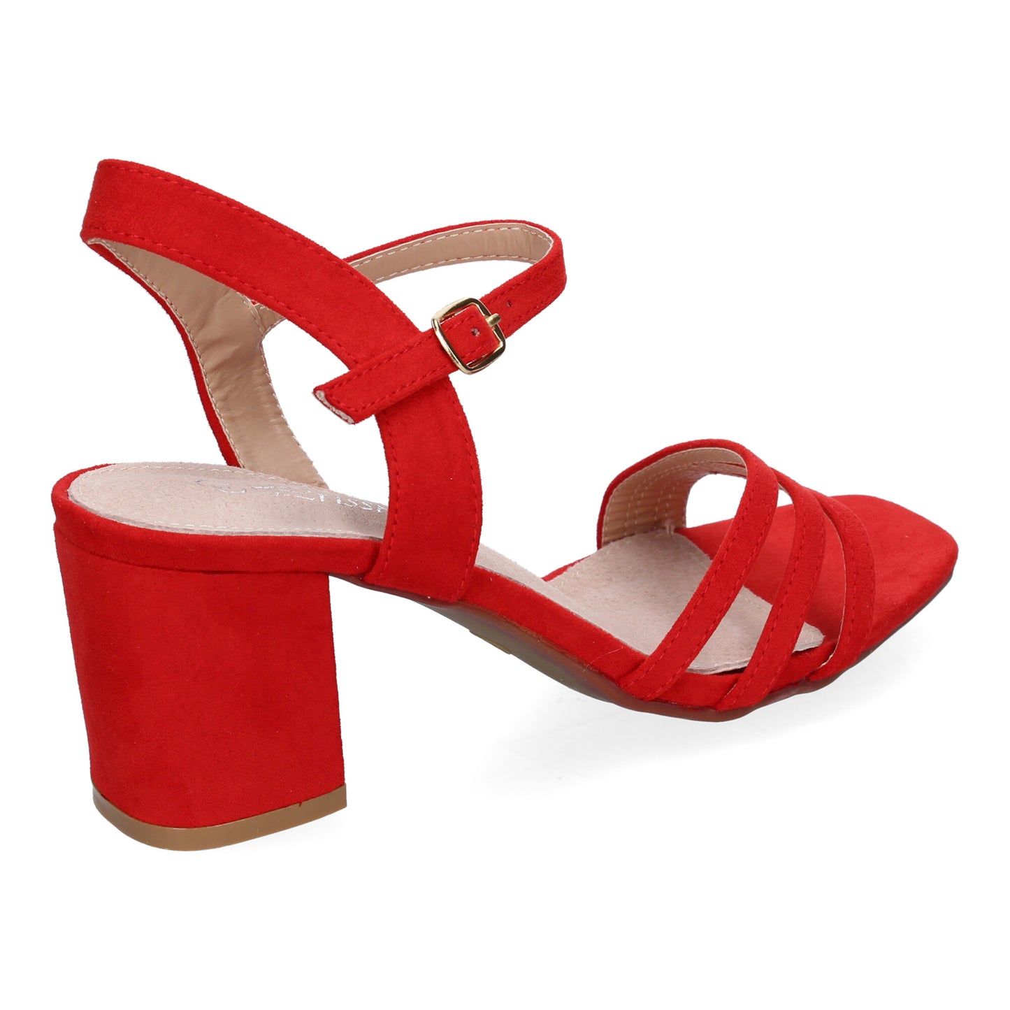 Sandalia de Tacón para Mujer Cómoda Roja Verano - Talón Abierto