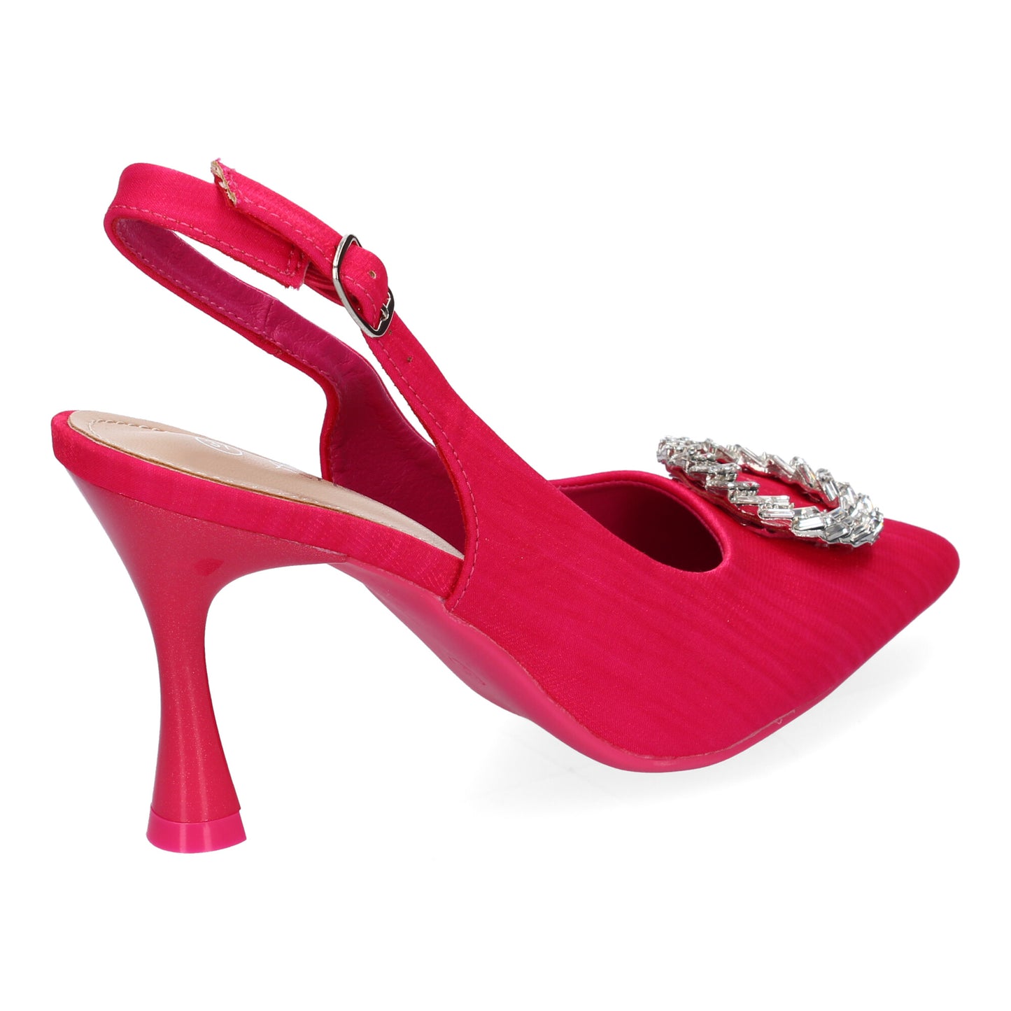 Zapatos de Salón Mujer Fucsia Elegantes con Adorno Brillante