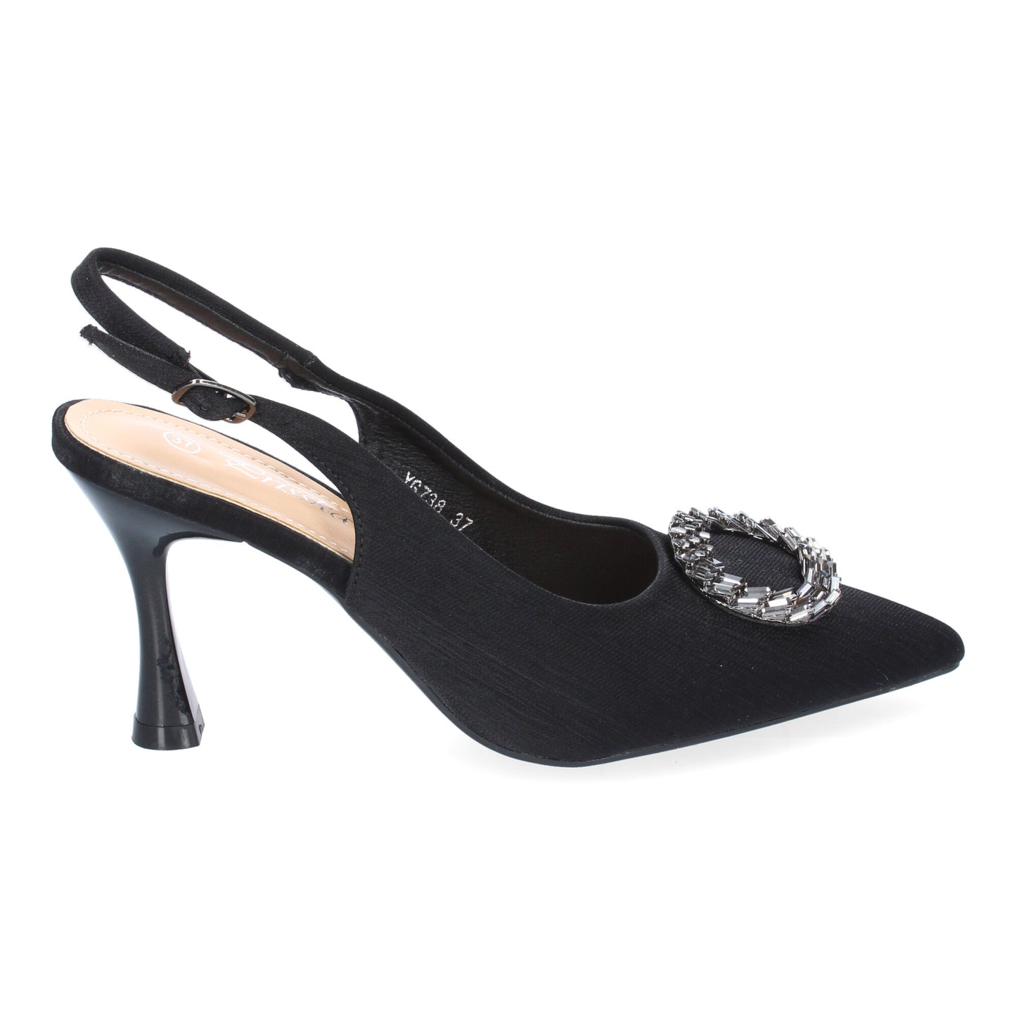 Zapatos de Salón Mujer Negro Elegantes con Adorno Brillante