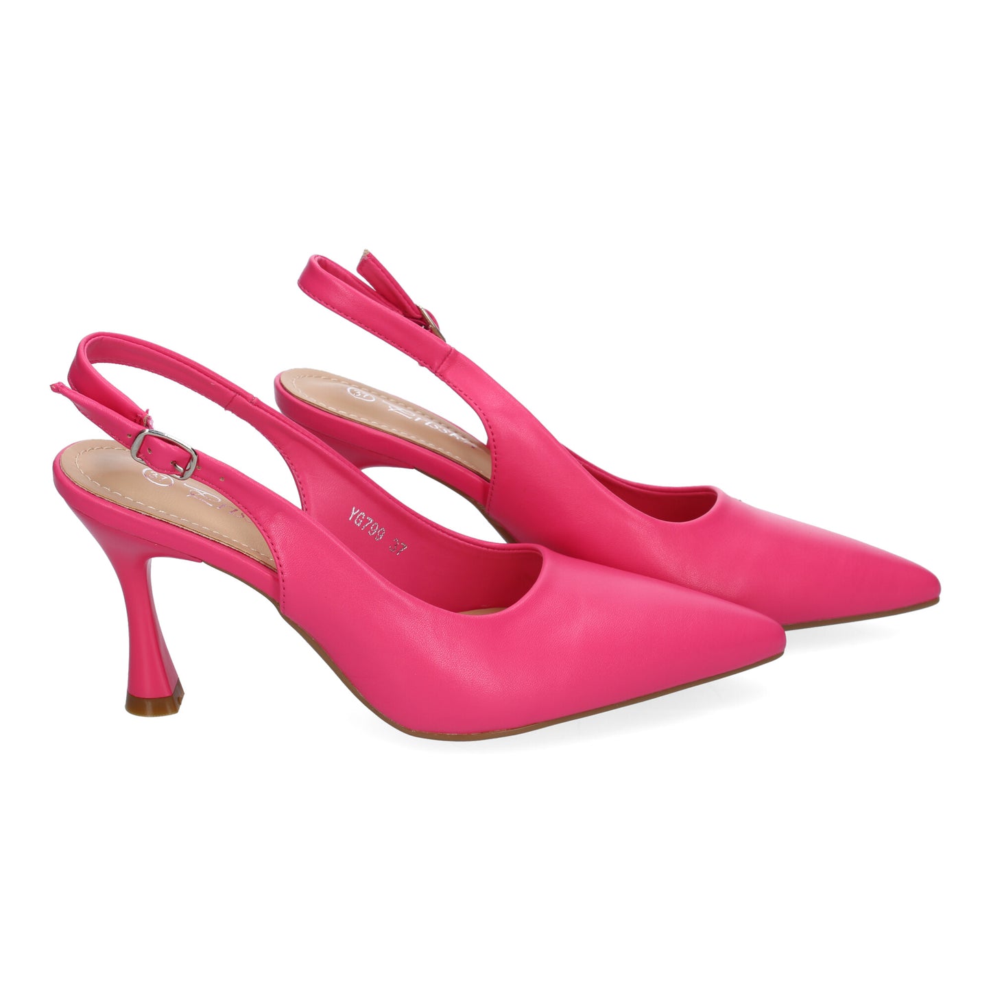 Zapato de Salón para Mujer Fucsia con Tacón y Puntera Fina