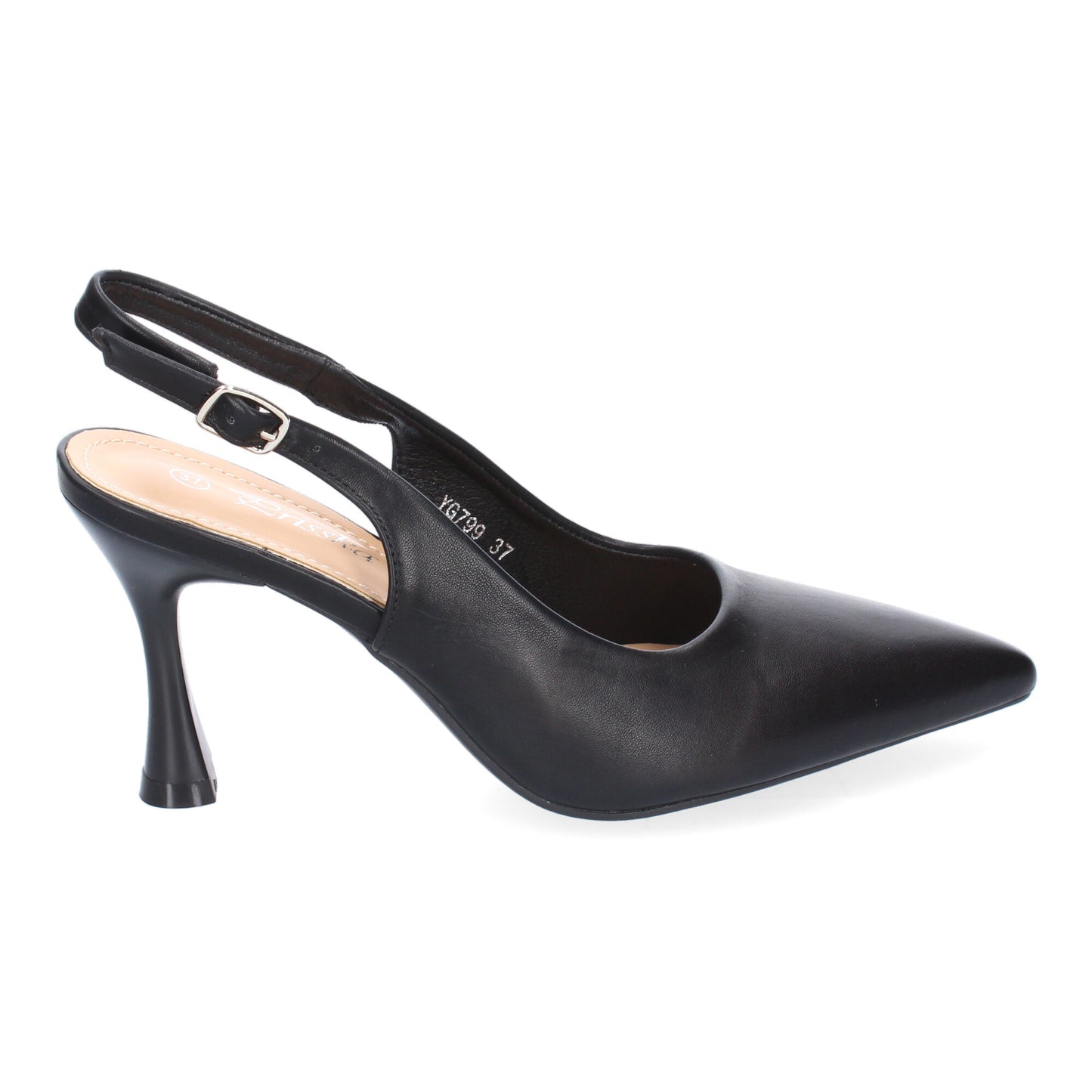 Zapato de Salón para Mujer Negro con Tacón y Puntera Fina