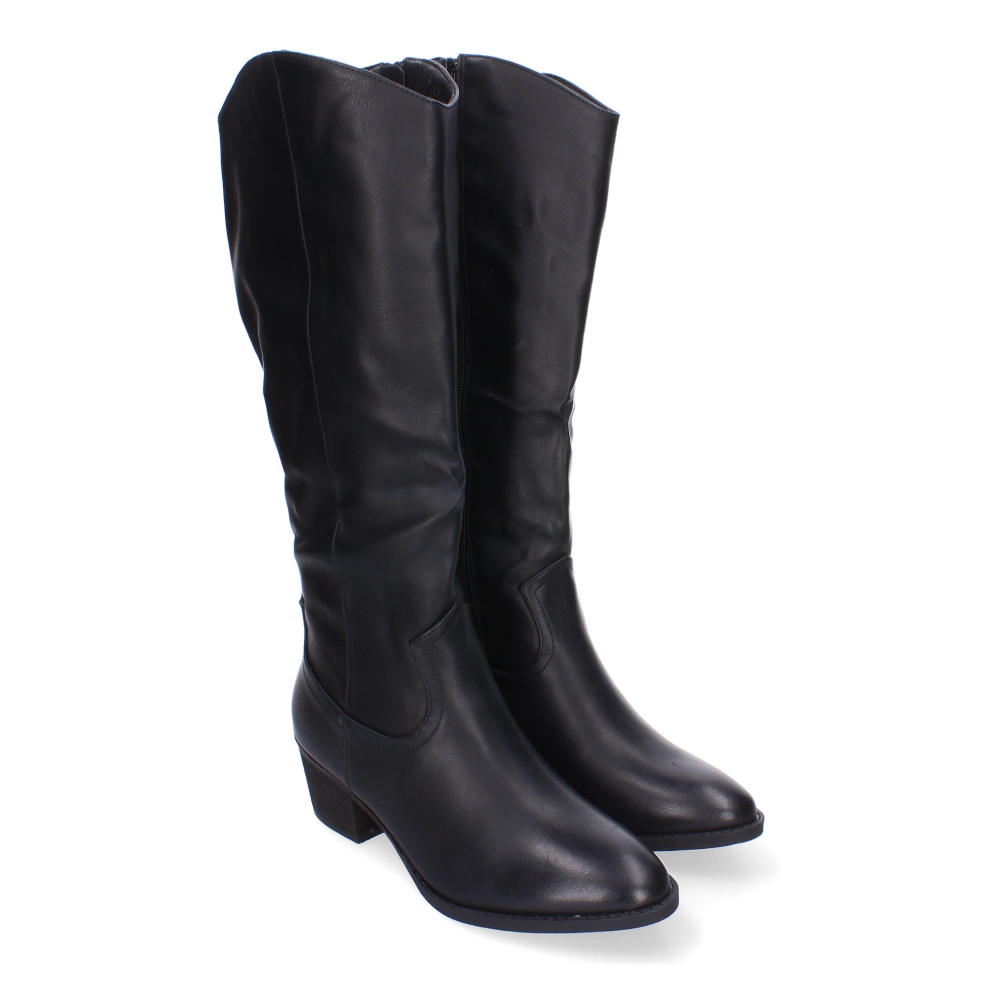 Botas de tacón negro cierre lateral