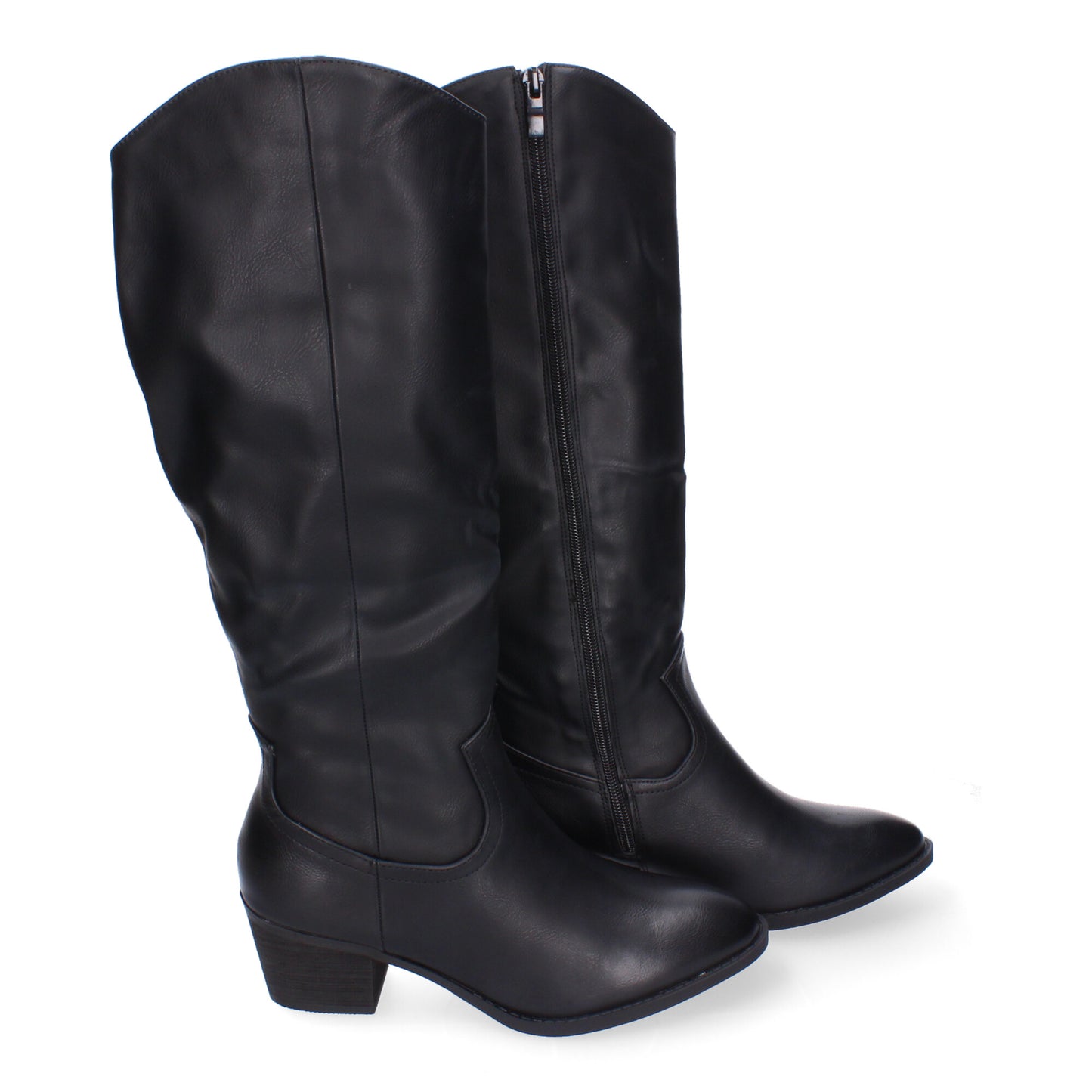 Botas de tacón negro cierre lateral