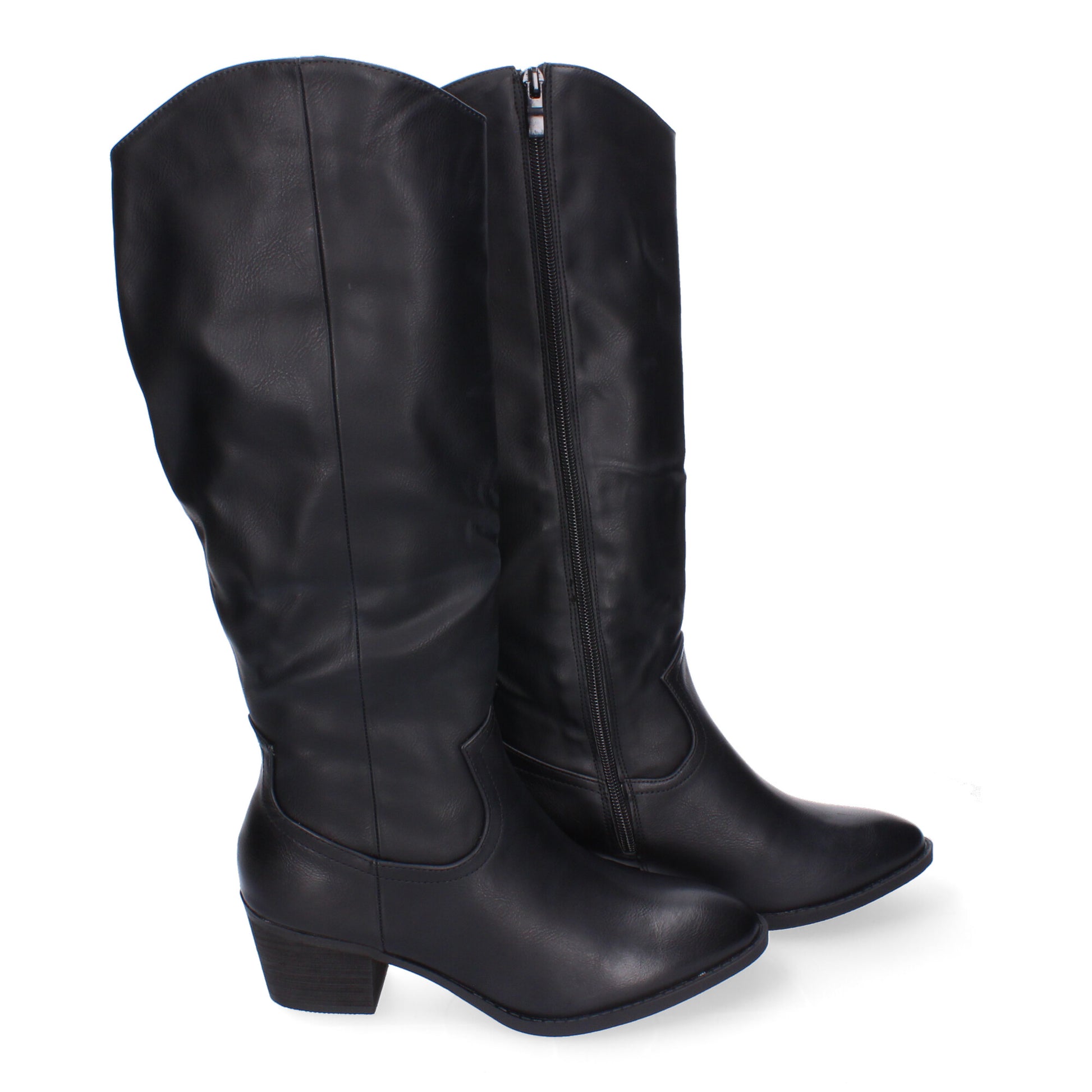 Botas de tacón negro cierre lateral