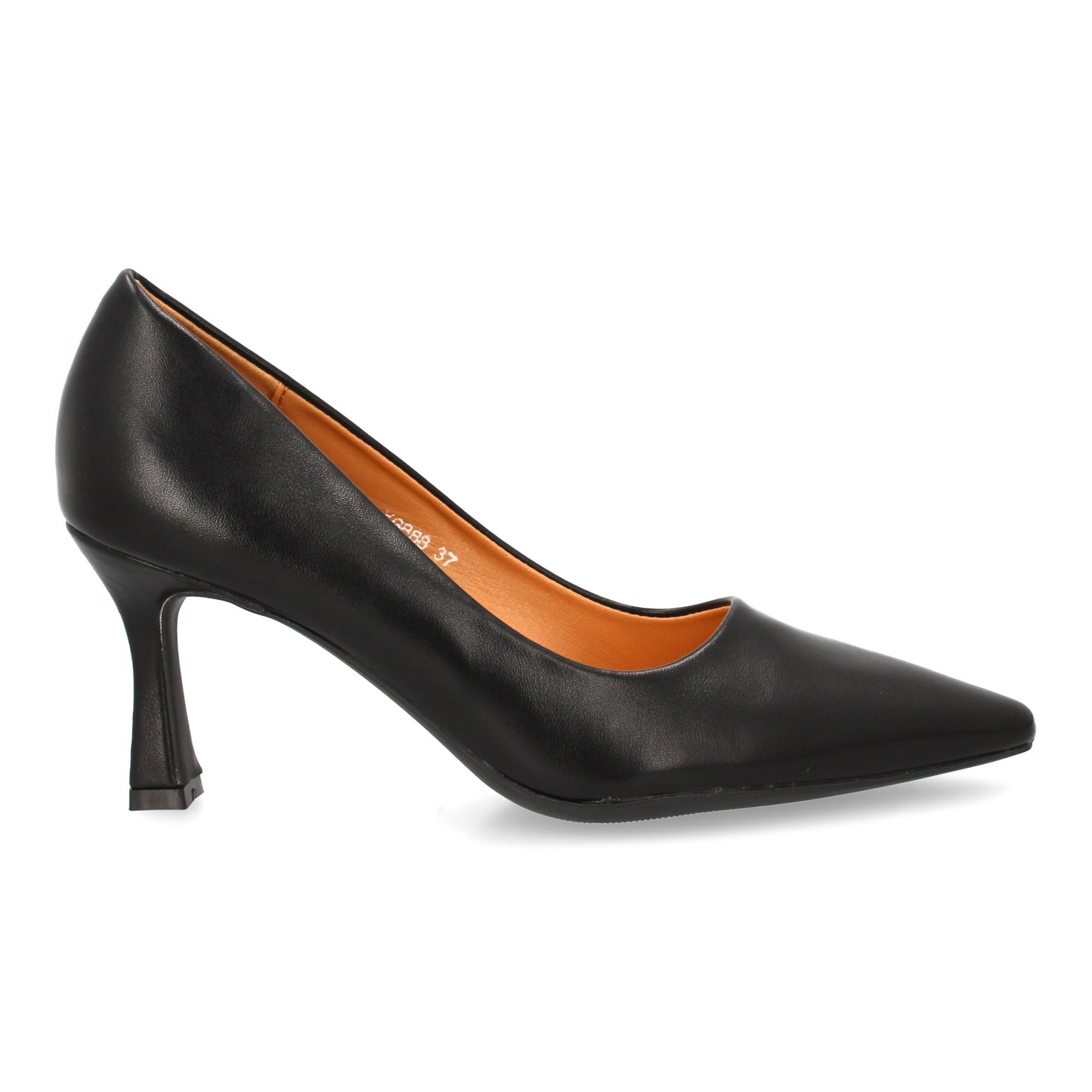 Zapatos de salón negros con tacón y punta fina