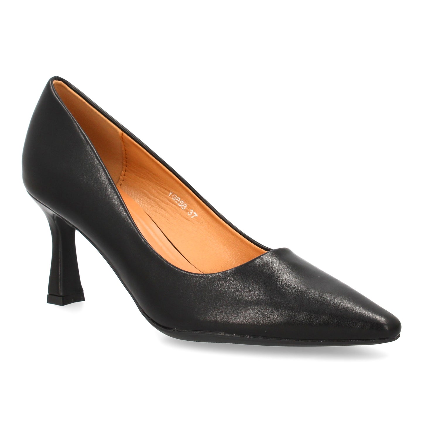 Zapatos de salón negros con tacón y punta fina