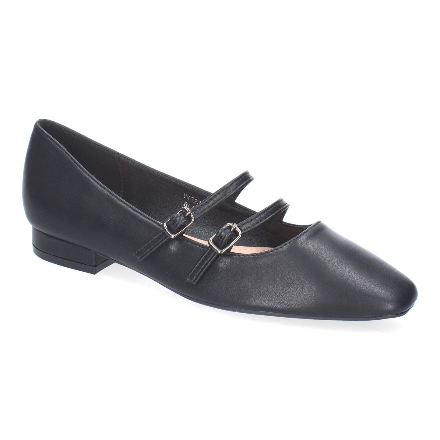 Bailarinas francesitas negras con doble hebilla y punta fina