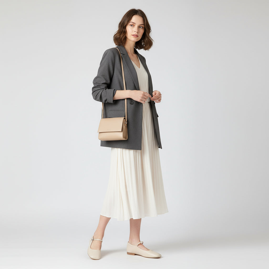 Bailarinas francesitas color beige calzado plano cómodo diario mujer estilo clásico