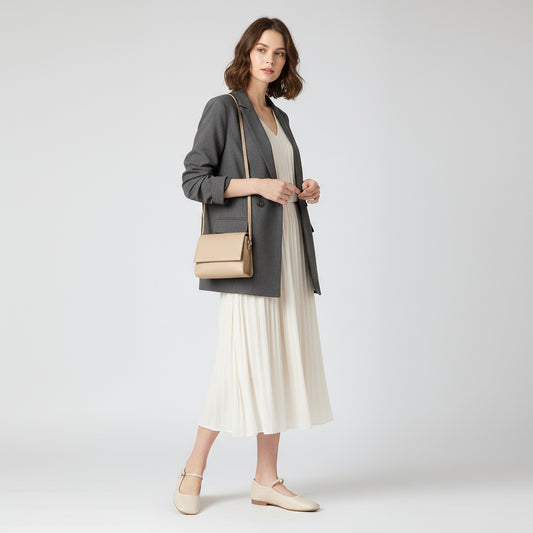 Bailarinas francesitas color beige calzado plano cómodo diario mujer estilo clásico