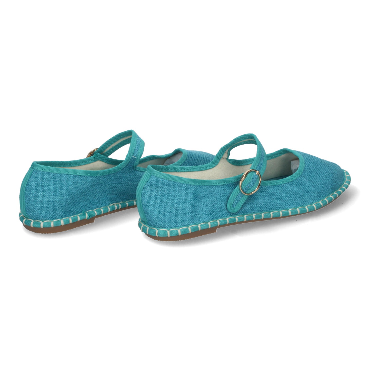 Alpargata Veneciana para Mujer Planas Cómodas Detalles Cosidos y Cierre de Hebilla color Azul