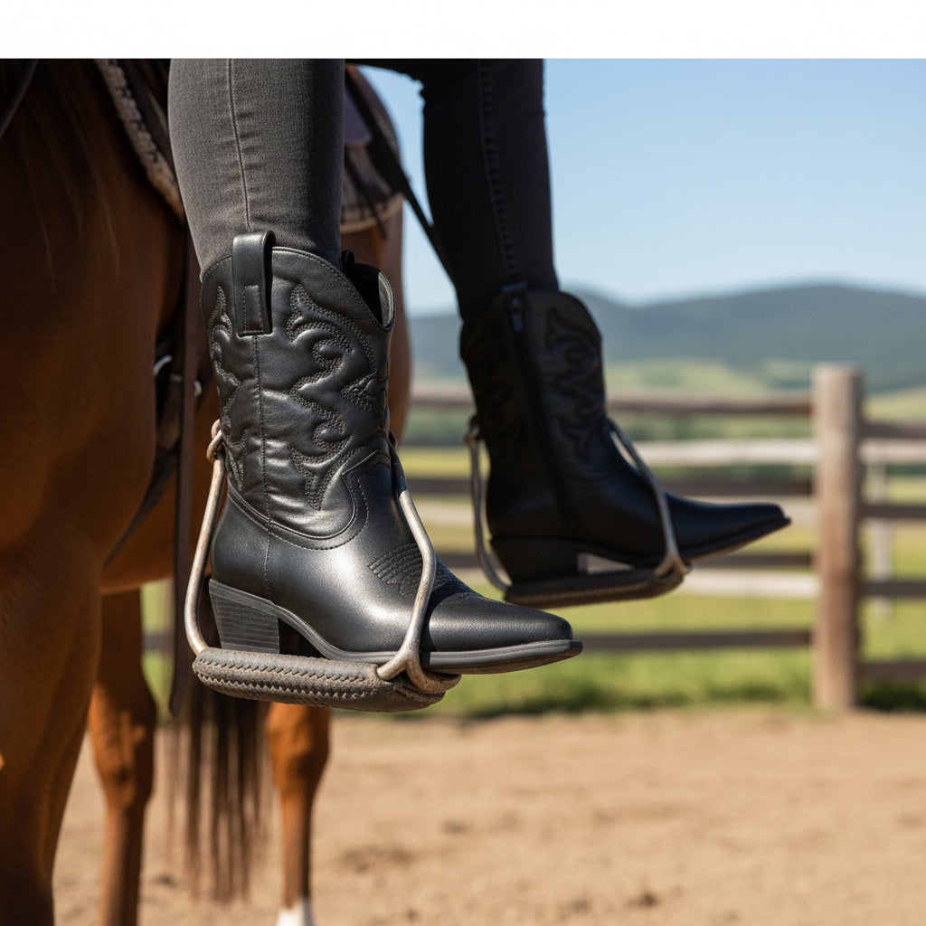 Botín Chelsea de mujer en color negro con elásticos laterales y tacón de bloque grueso.
