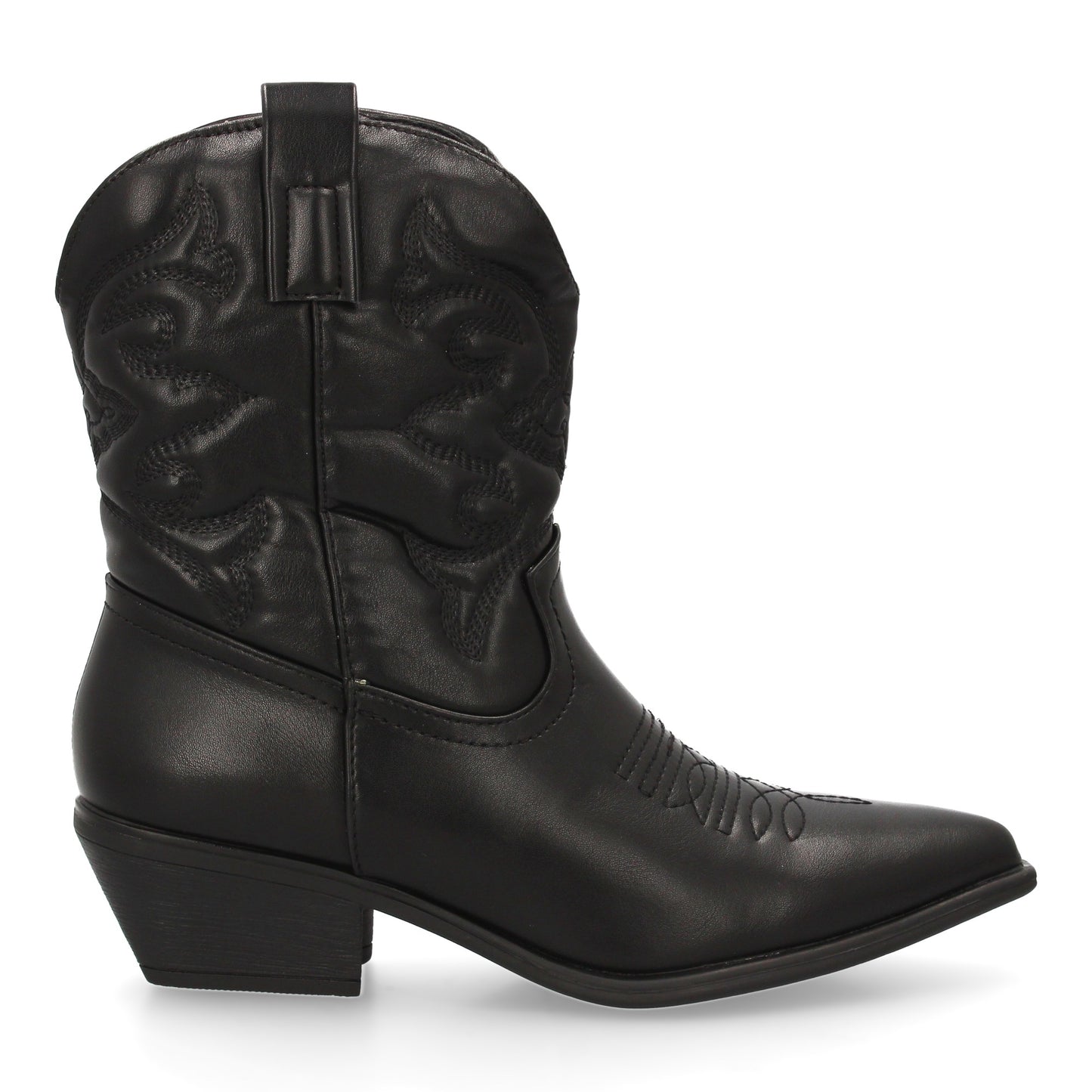 Botín Chelsea de Tacón Grueso - Negro Clásico