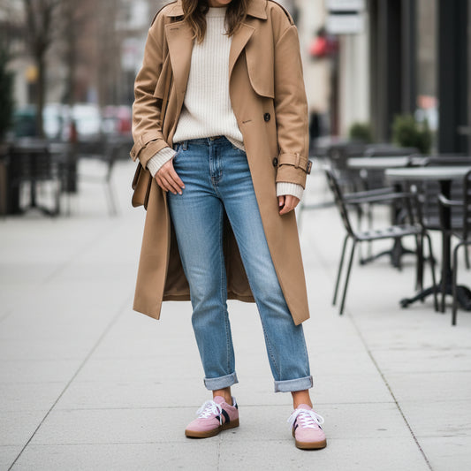 Zapatilla sneaker urbana de mujer plana en color rosa fucsia y suela blanca.