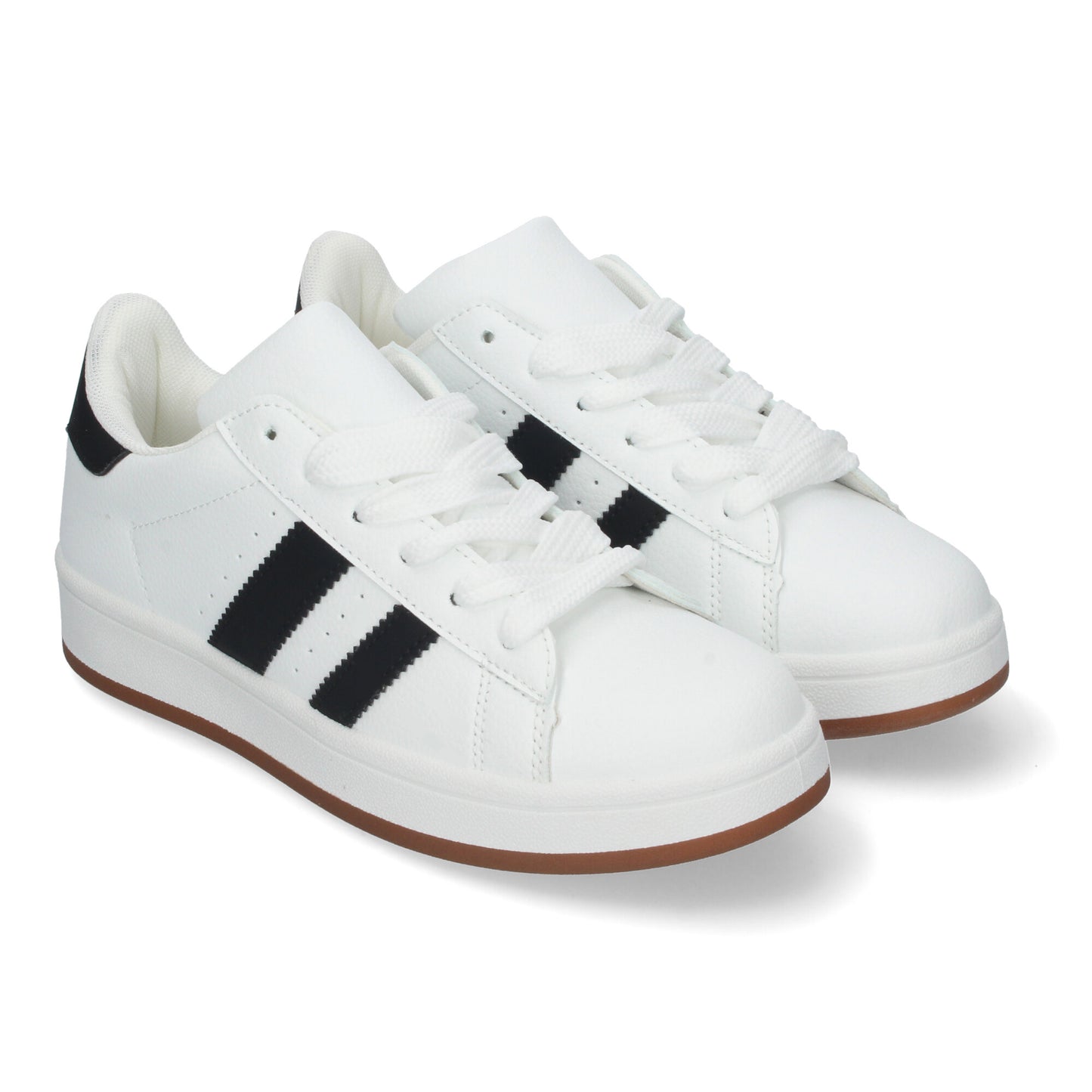 Sneakers Blancas Casuales con Franjas Laterales