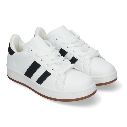 Sneakers Blancas Casuales con Franjas Laterales