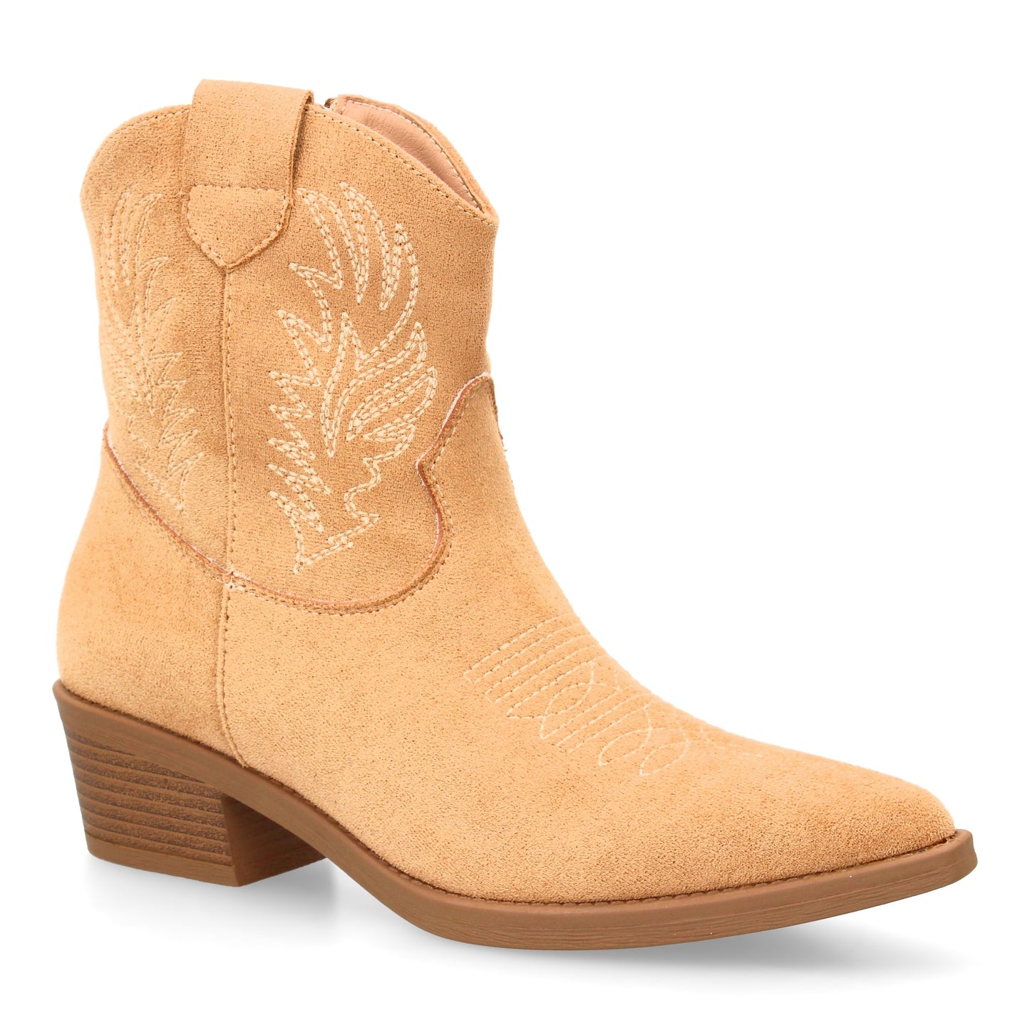 Botín Chelsea Elegante con Tacón de Aguja - Beige