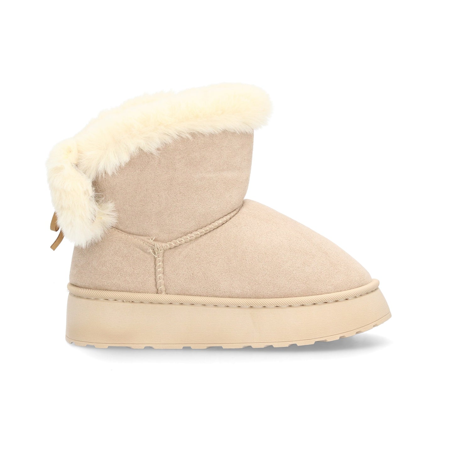 Botín Básico con Suela Antideslizante y Cremallera - Beige