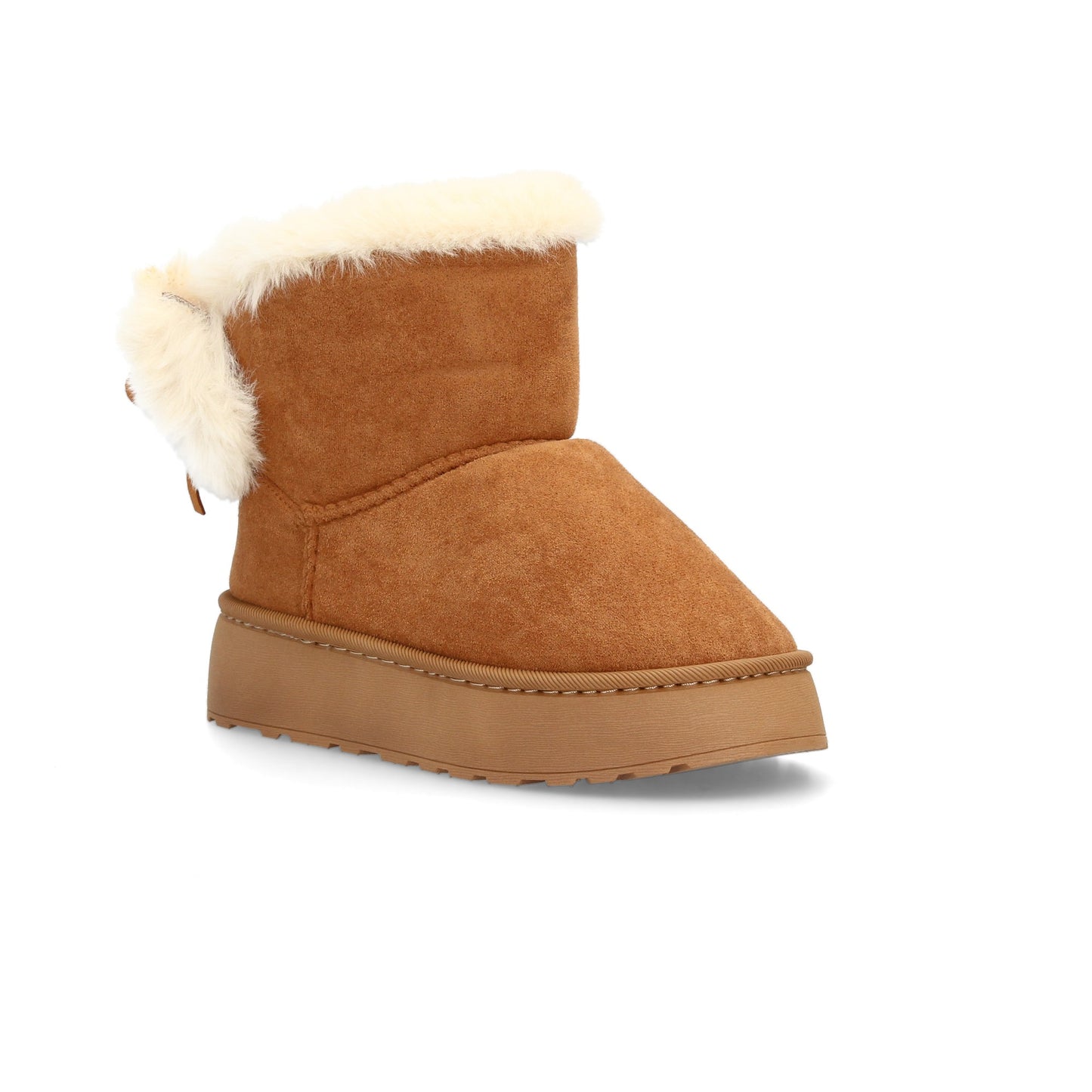 Botín Básico con Suela Antideslizante y Cremallera - Camel