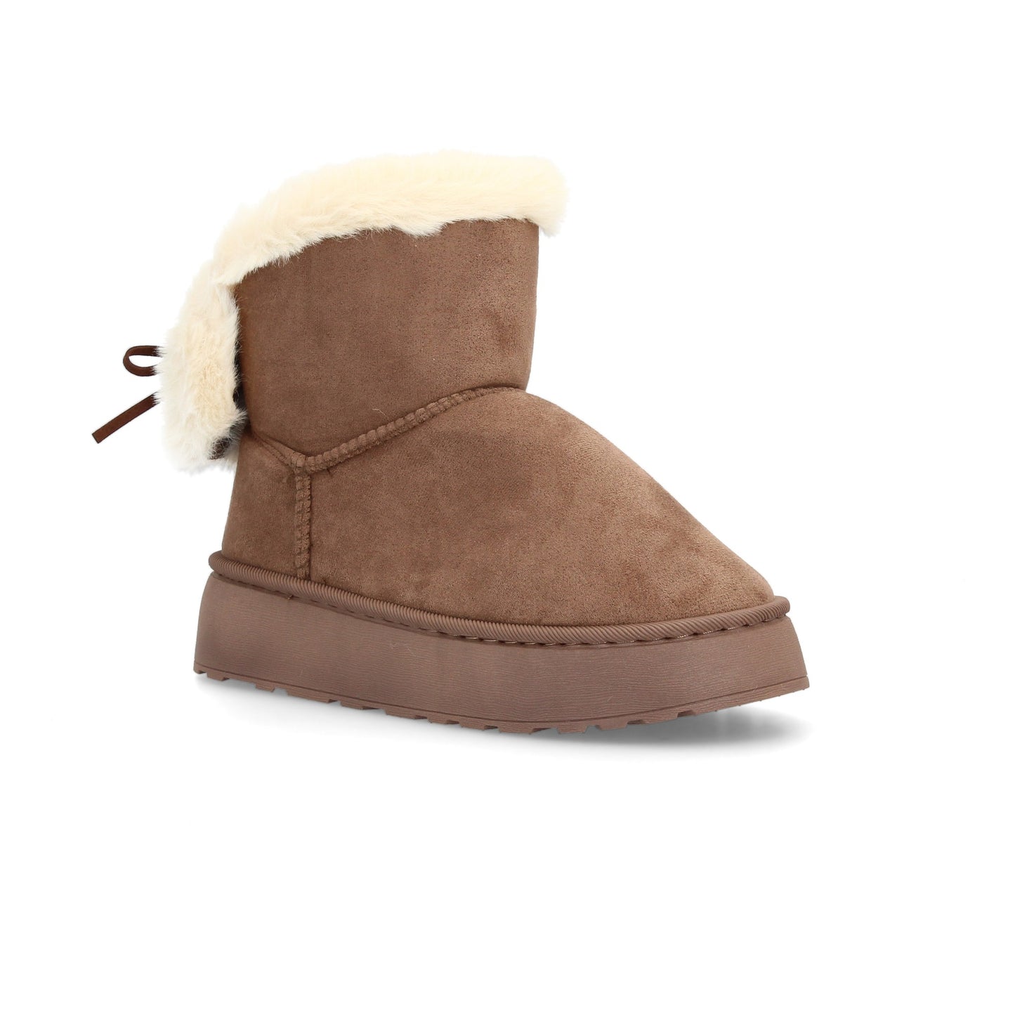 Botín Básico con Suela Antideslizante y Cremallera - Marrón