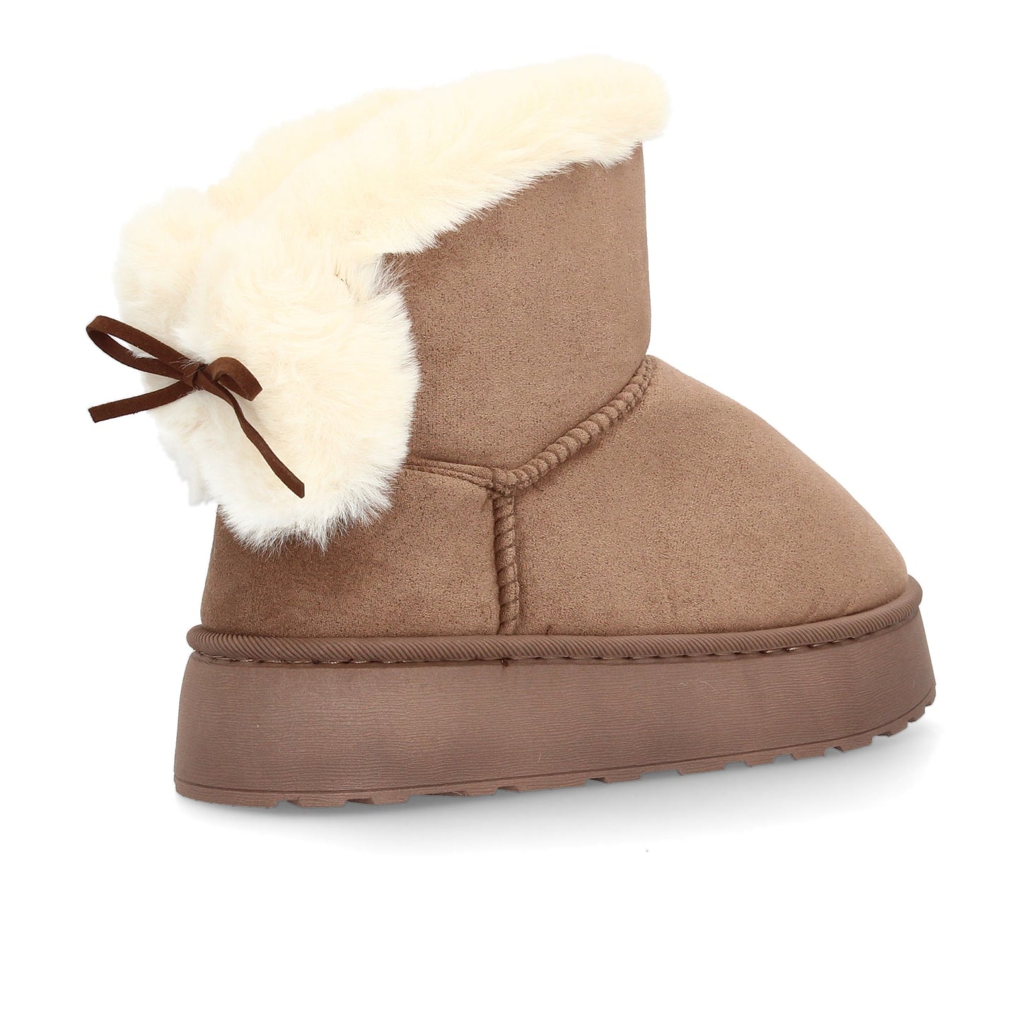 Botín Básico con Suela Antideslizante y Cremallera - Marrón