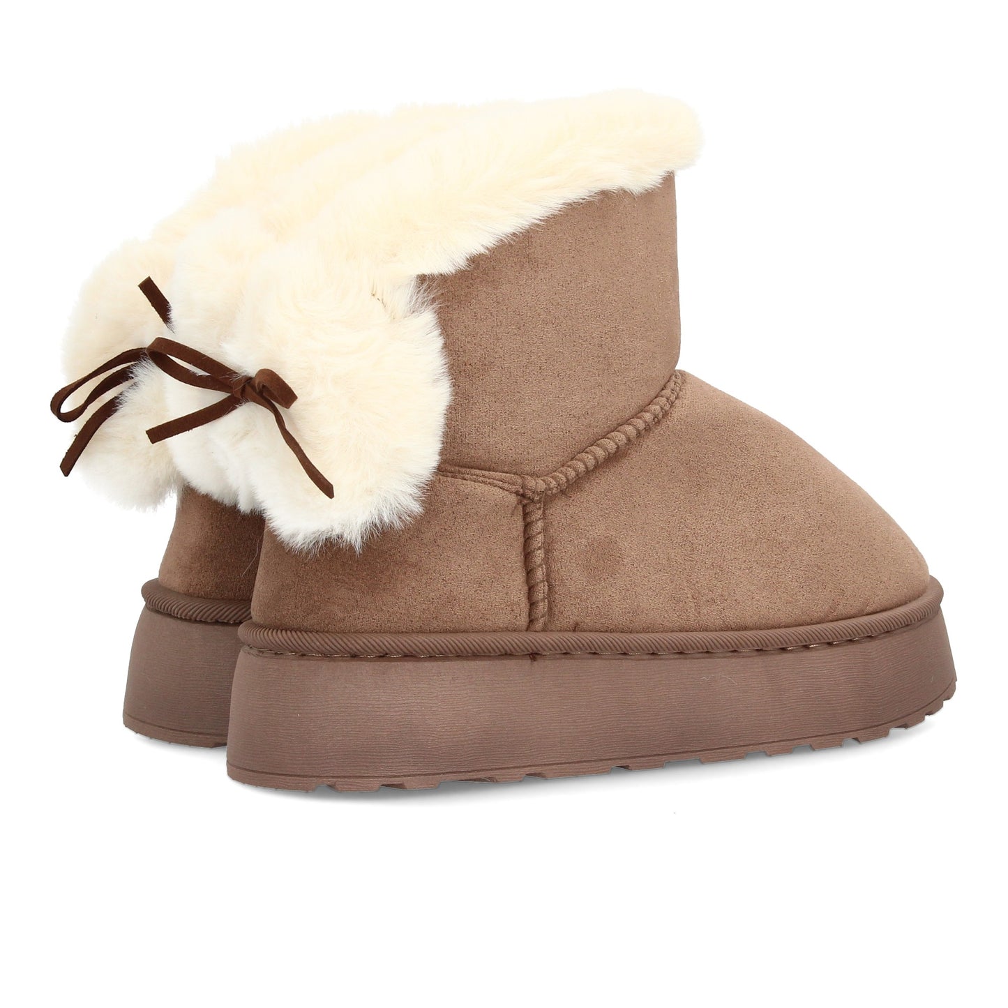 Botín Básico con Suela Antideslizante y Cremallera - Marrón