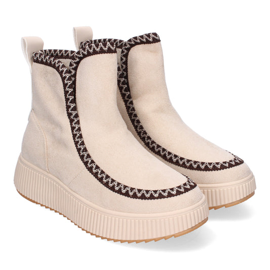 Botines beige con tacón y plataforma
