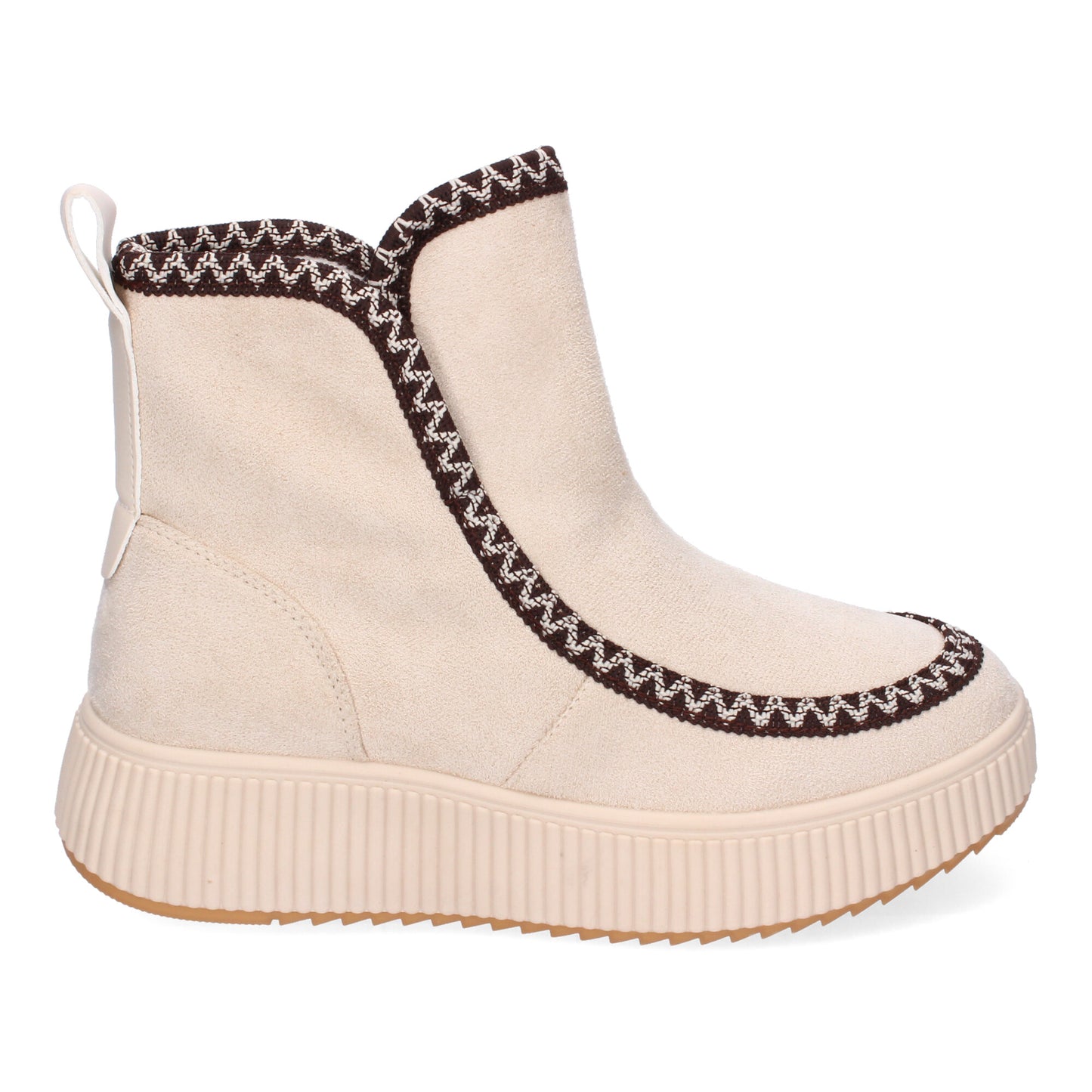Botines beige con tacón y plataforma
