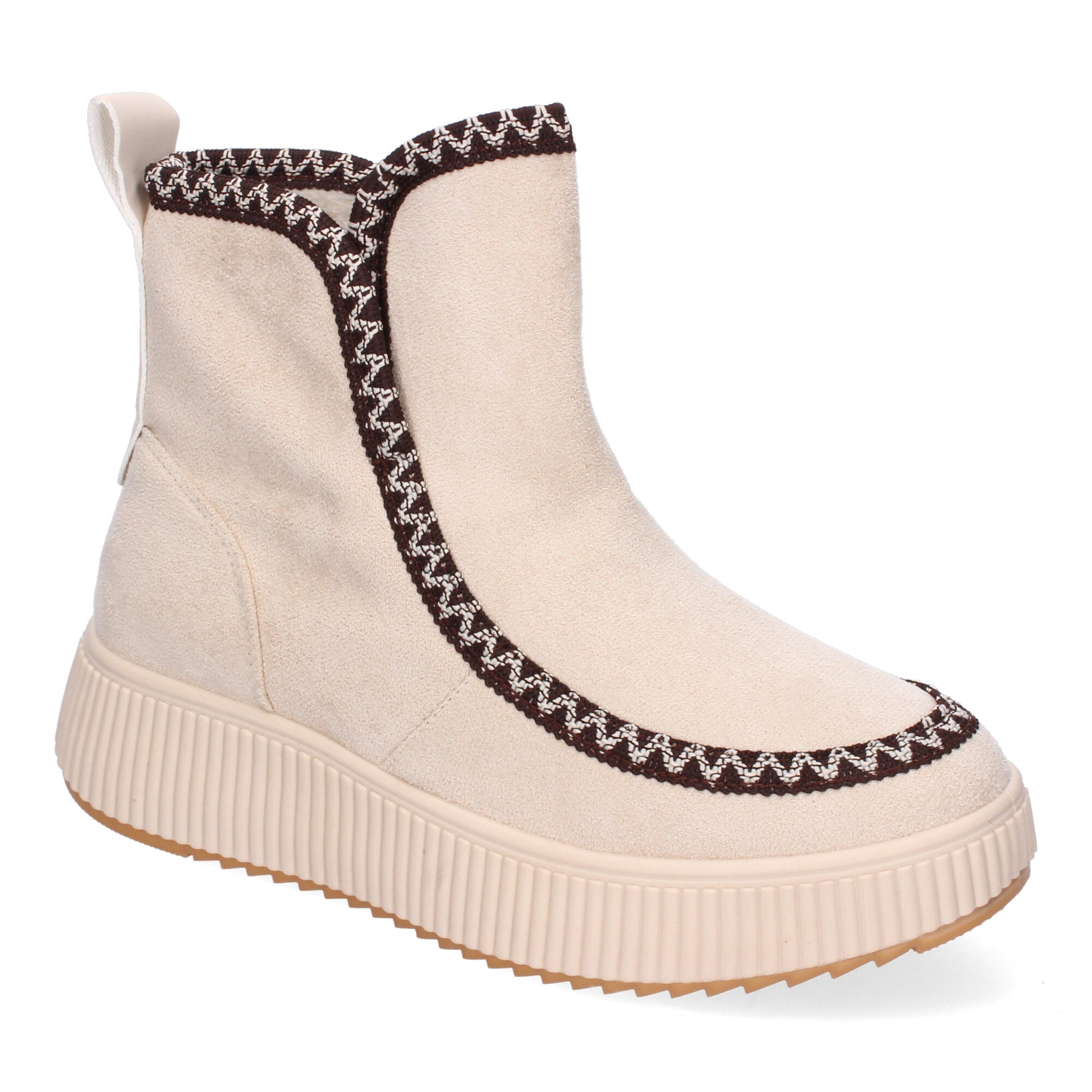 Botines beige con tacón y plataforma