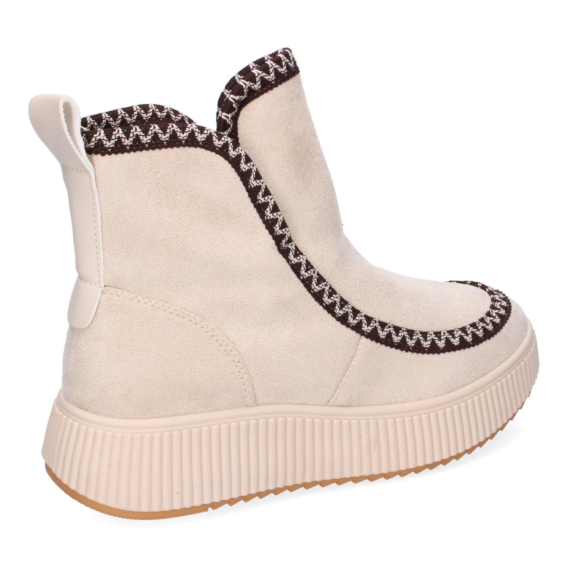 Botines beige con tacón y plataforma