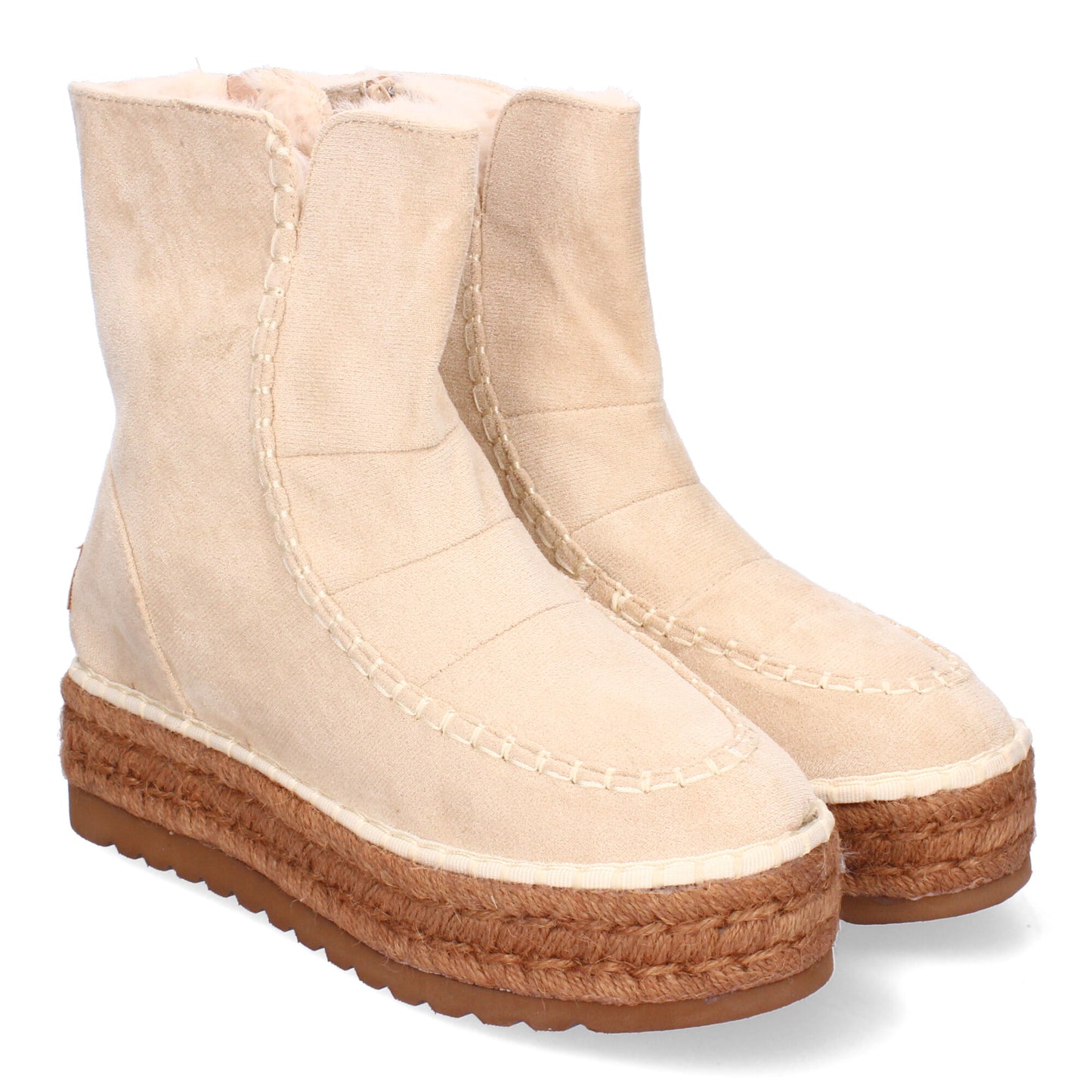 Botines beige modernos con pelo