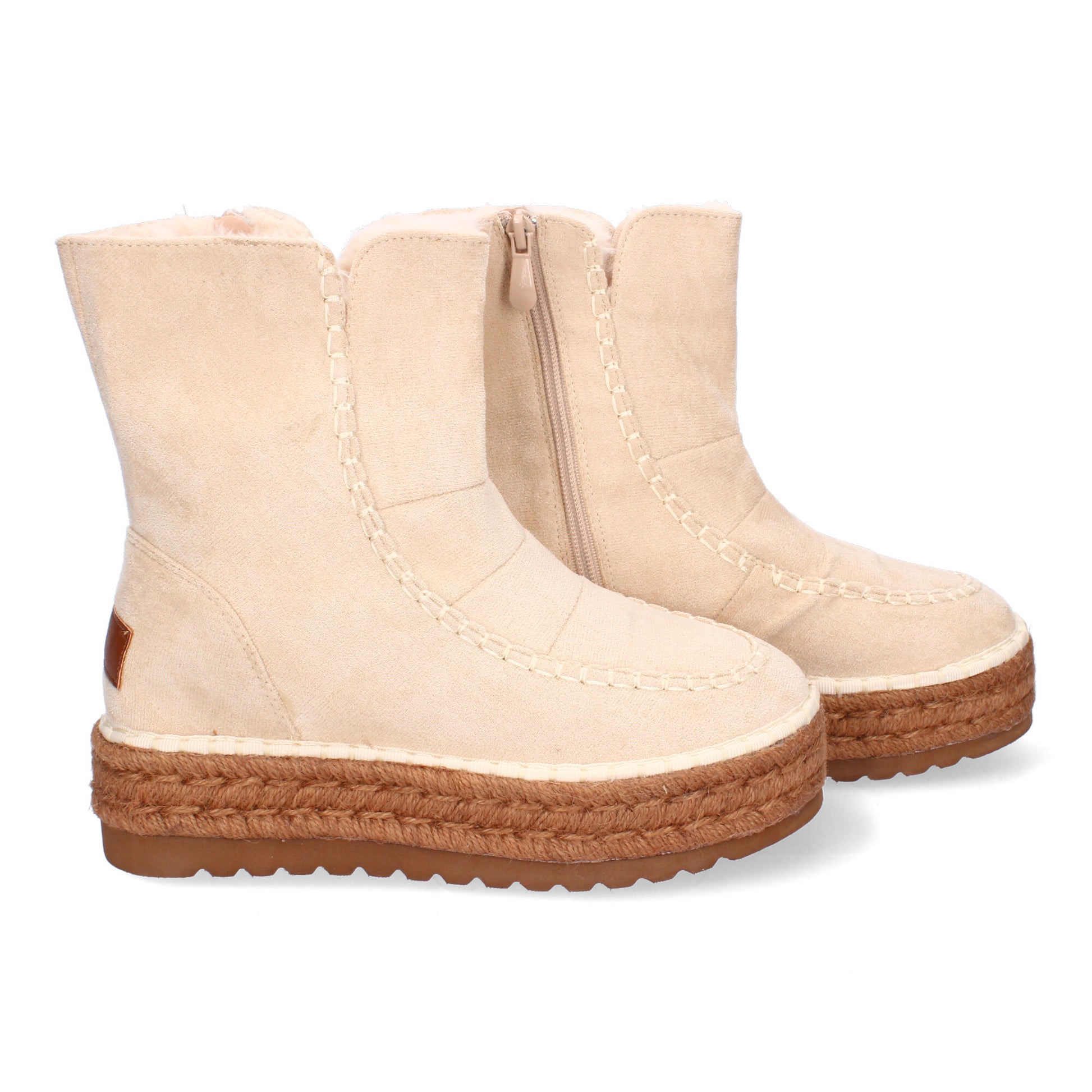 Botines beige modernos con pelo