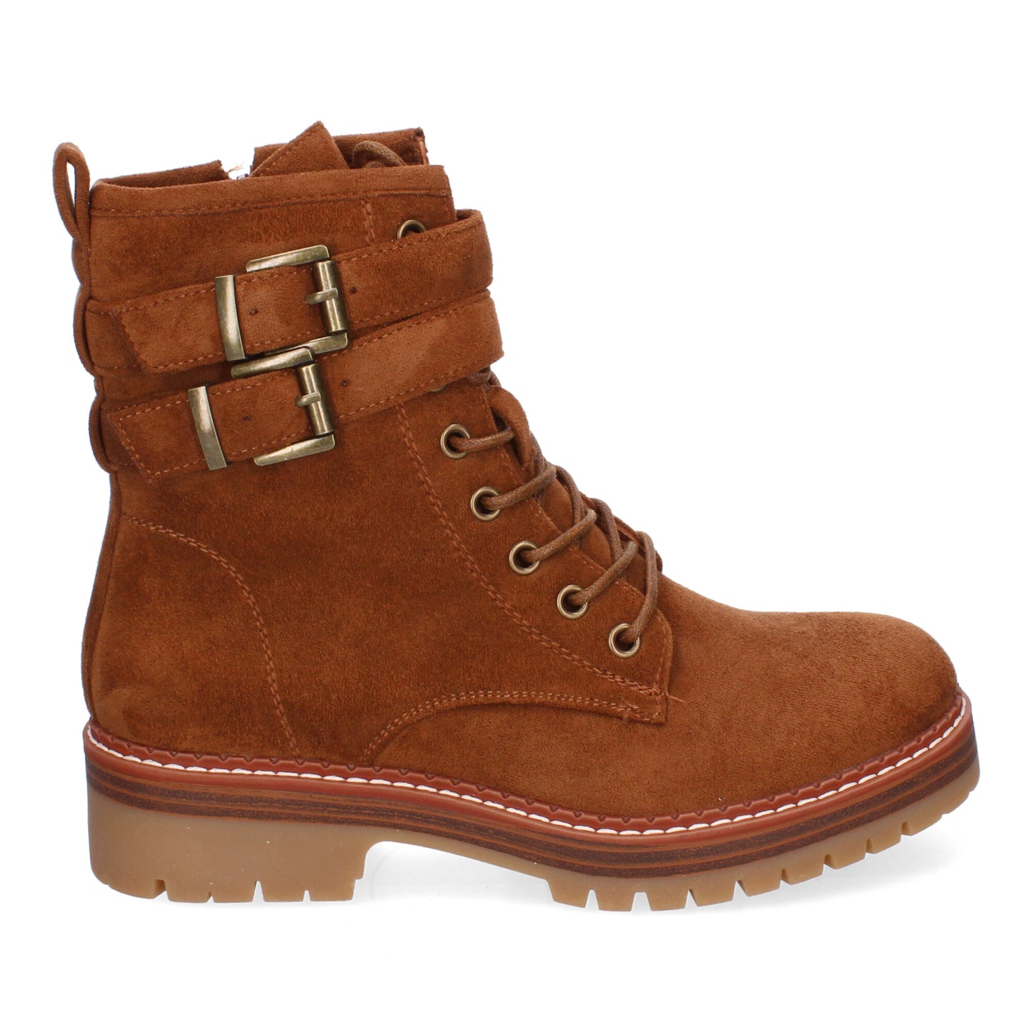 Botas camel hebillas suela dentada
