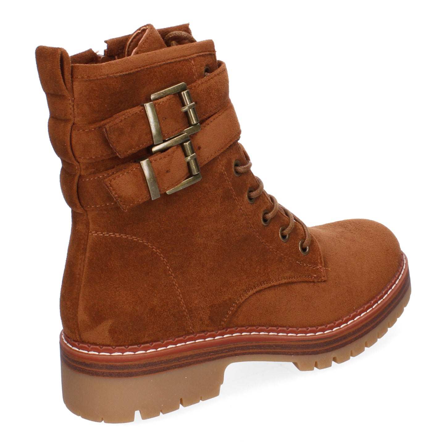 Botas camel hebillas suela dentada