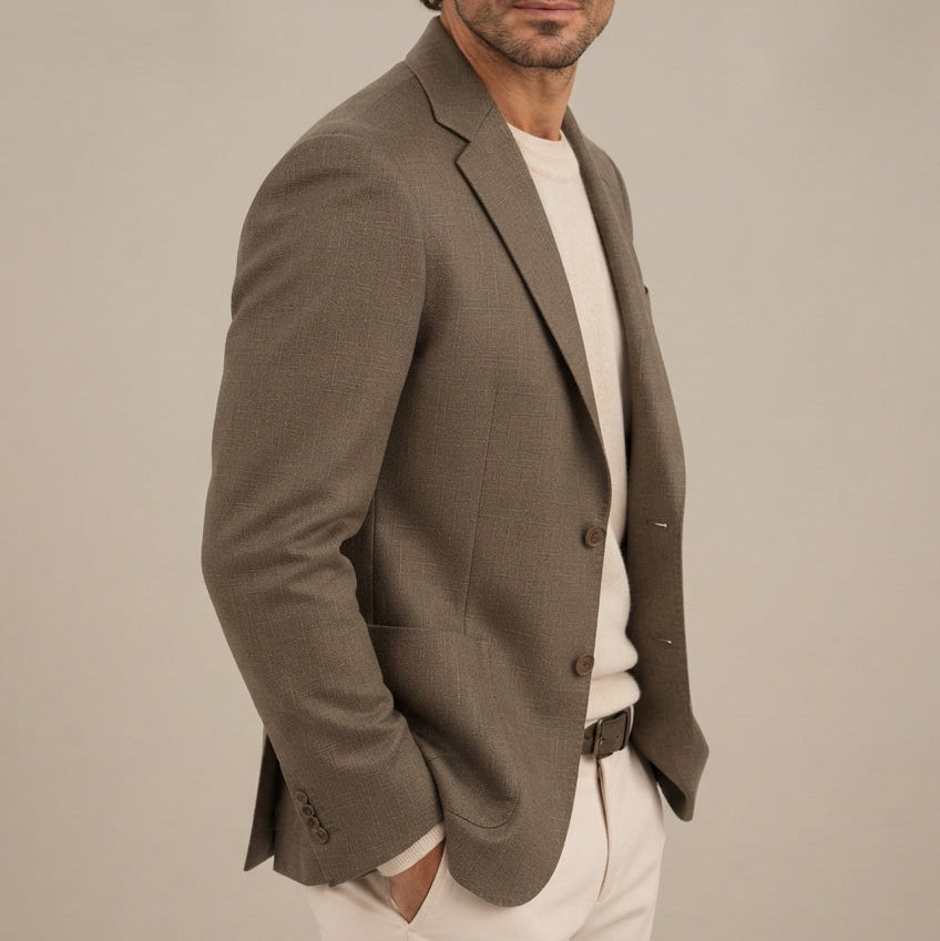 Blazer Casual Verde con Solapa para Hombre