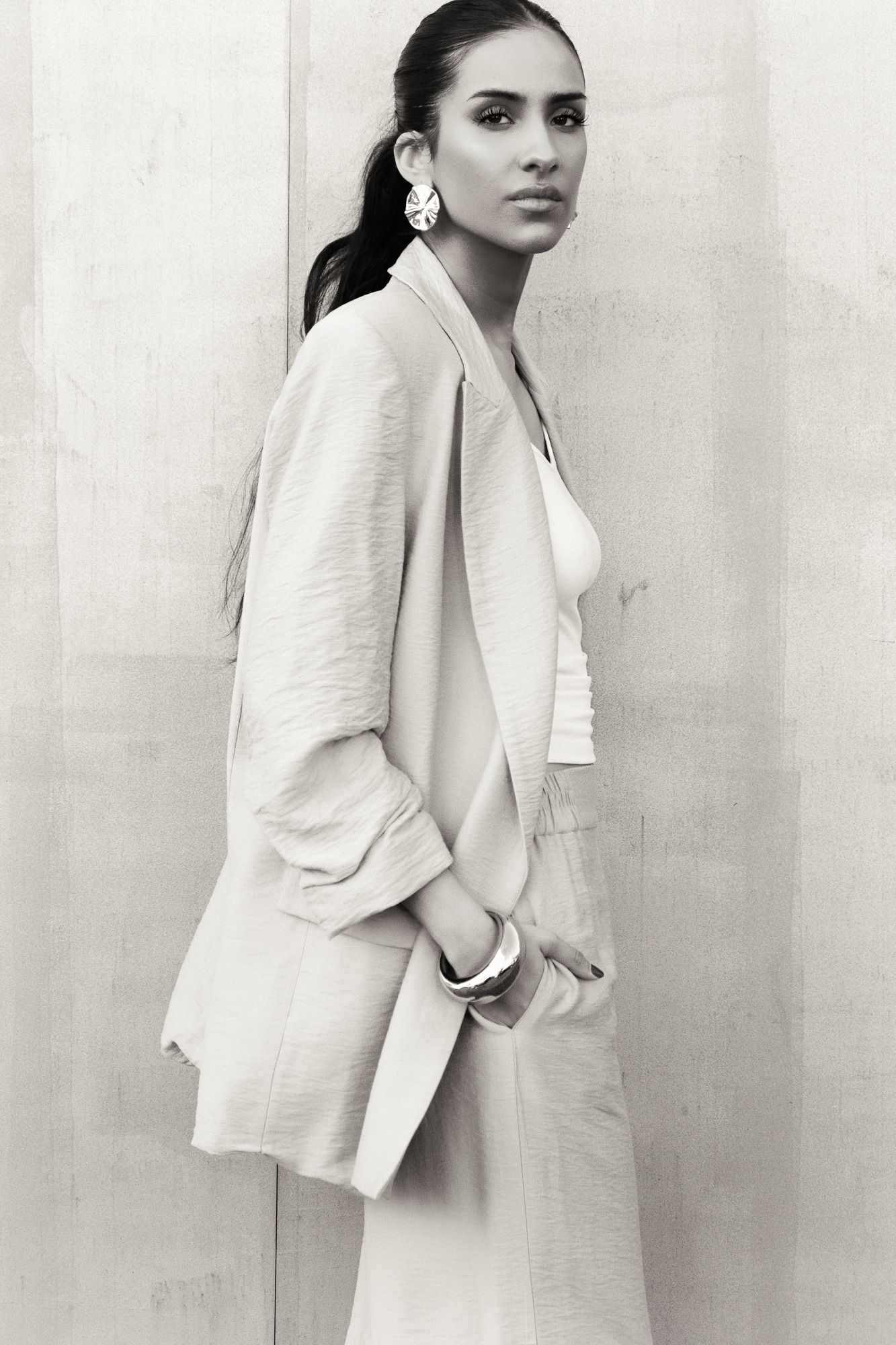 Blazer con textura de relieve premium para mujer