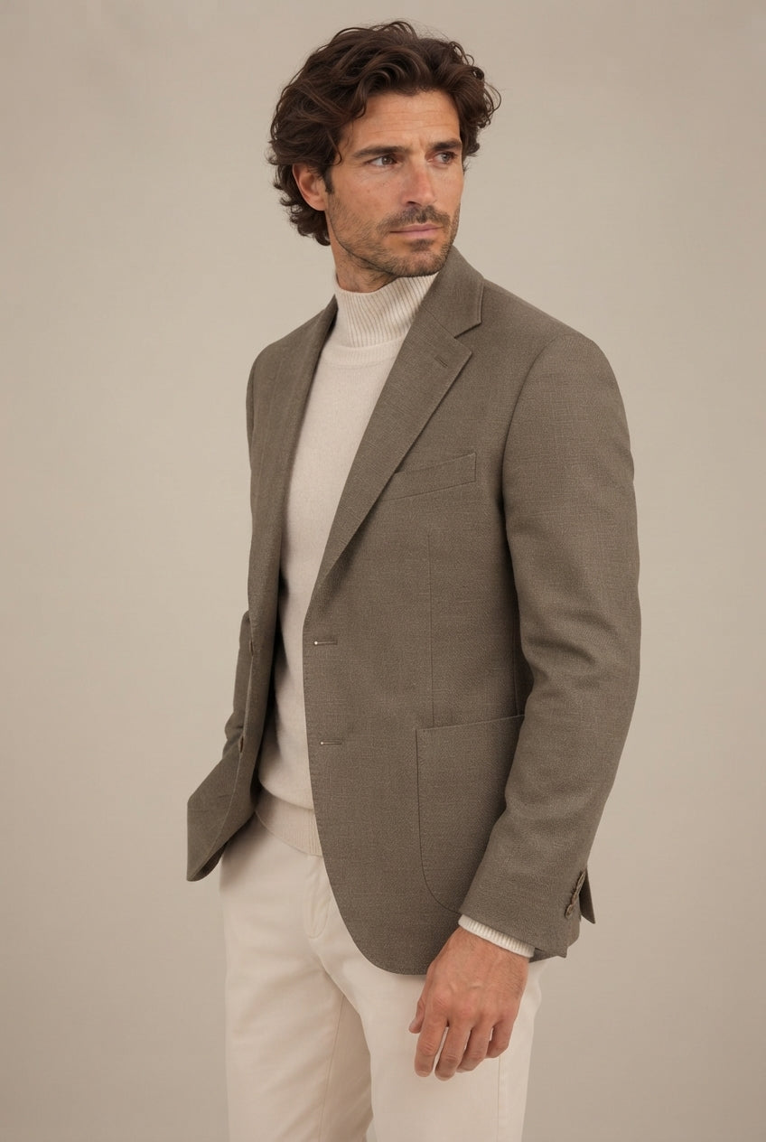 Blazer Casual Verde con Solapa para Hombre