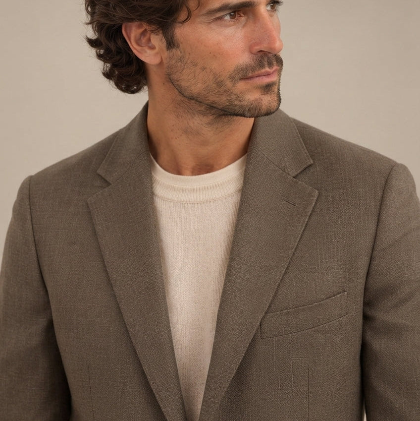 Blazer Casual Verde con Solapa para Hombre