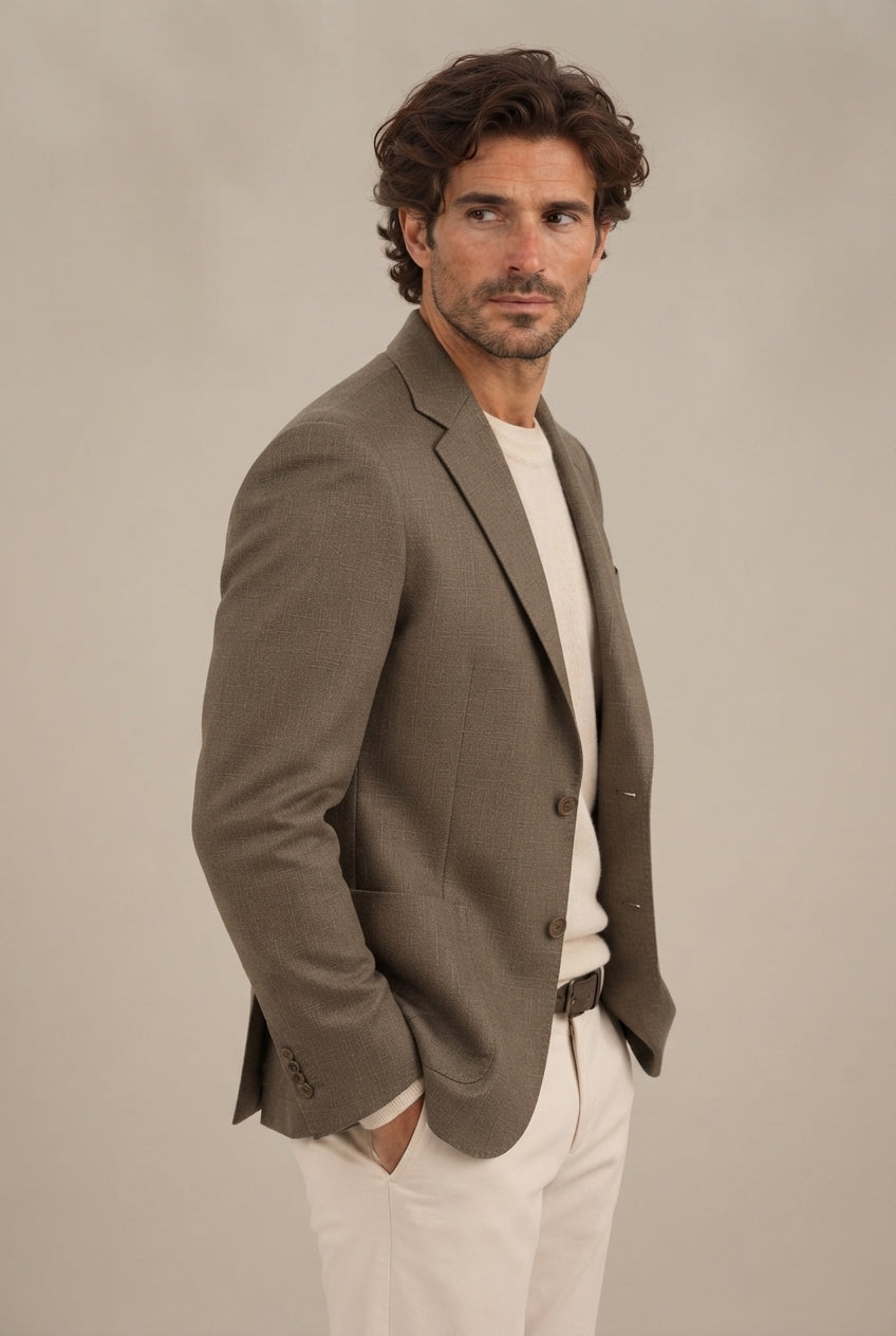 Blazer Casual Verde con Solapa para Hombre
