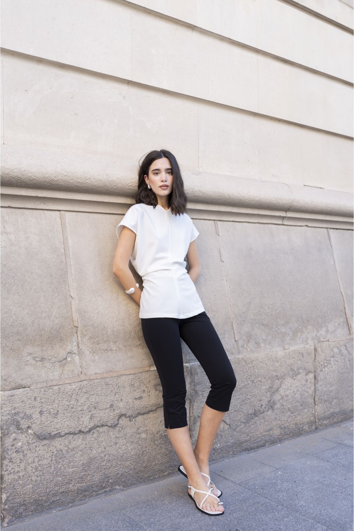 Blusa frunce, blusa fruncida blanca de Emarola & Co para tu día a día