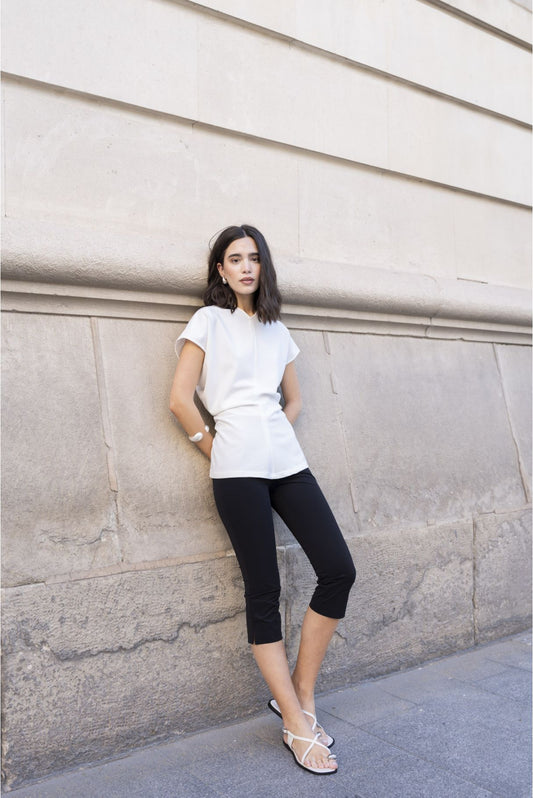 Blusa frunce, blusa fruncida blanca de Emarola & Co para tu día a día